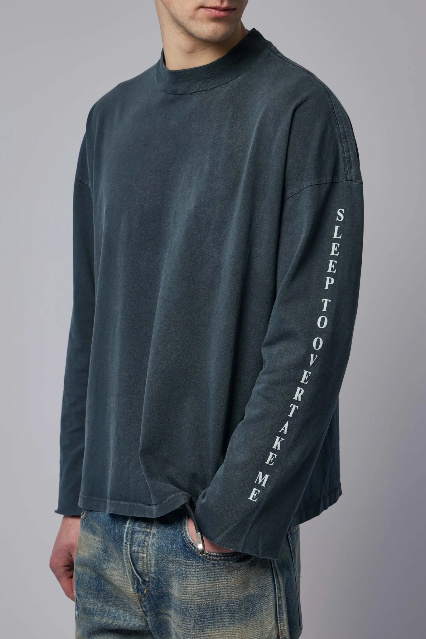 Never Wake Me Mockneck Long Sleeve T-Shirt - Image 3