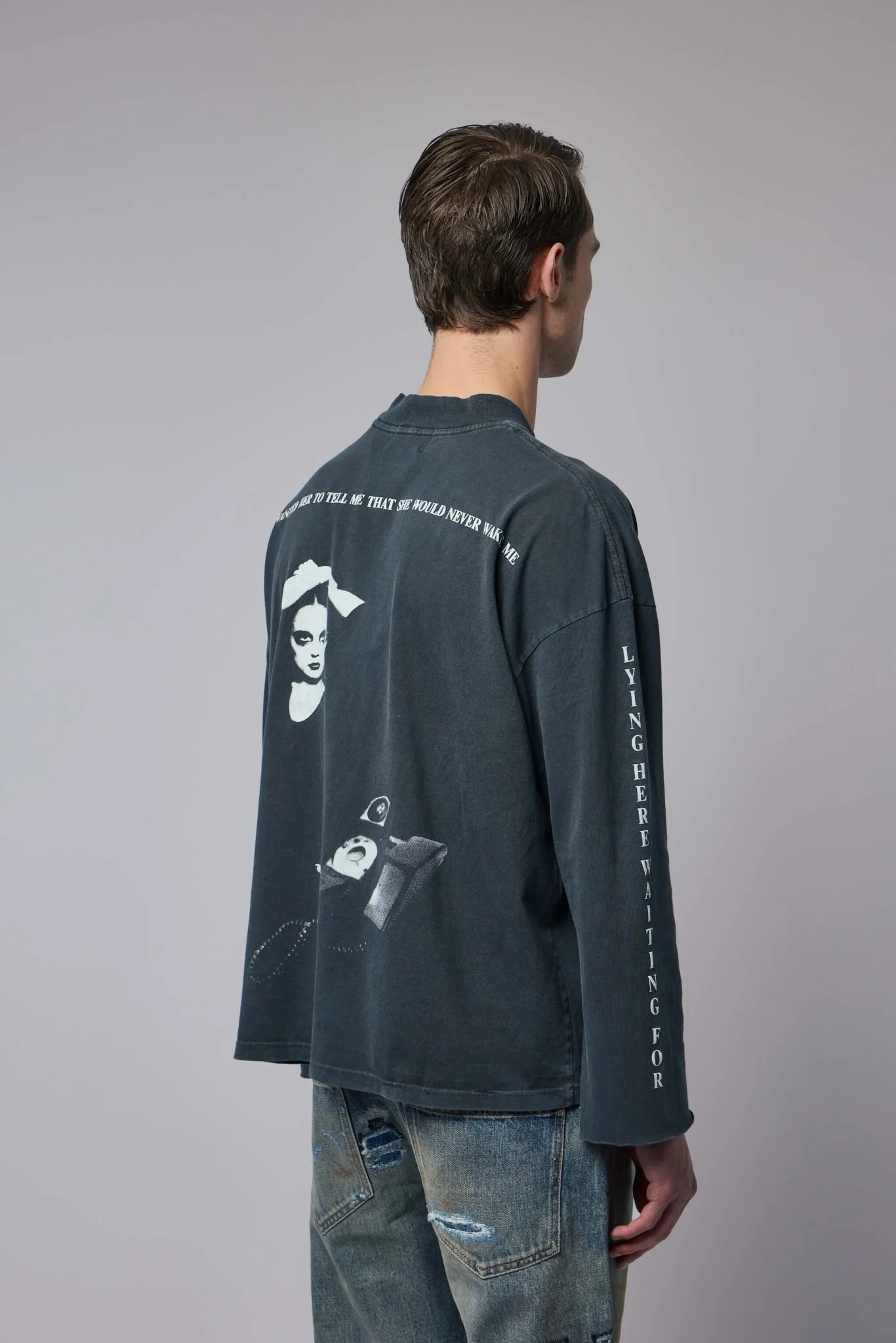 Never Wake Me Mockneck Long Sleeve T-Shirt - Image 4