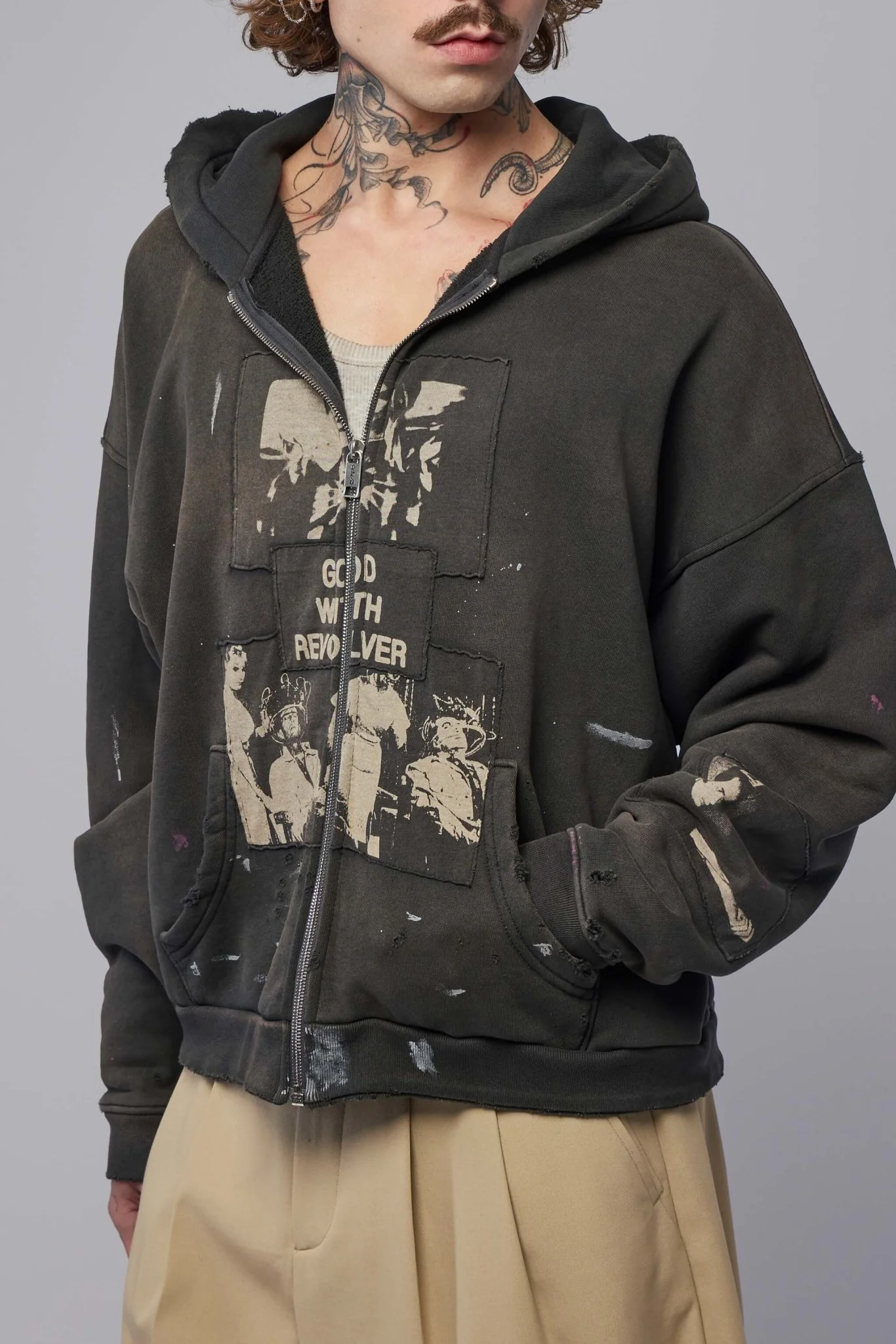 God with Revolver Zip Hoodie - Image 3