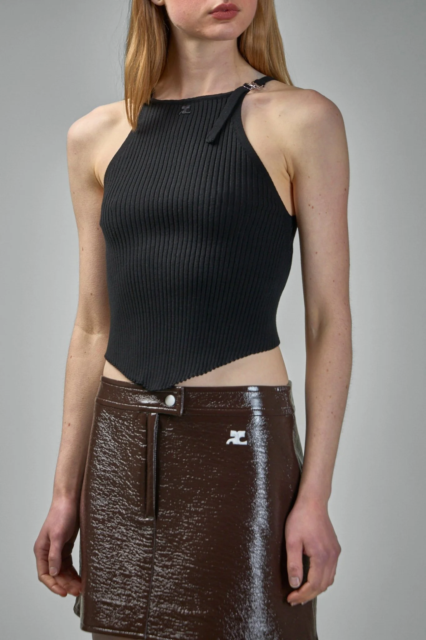 Pointy Buckle Rib Knit Top - Image 4