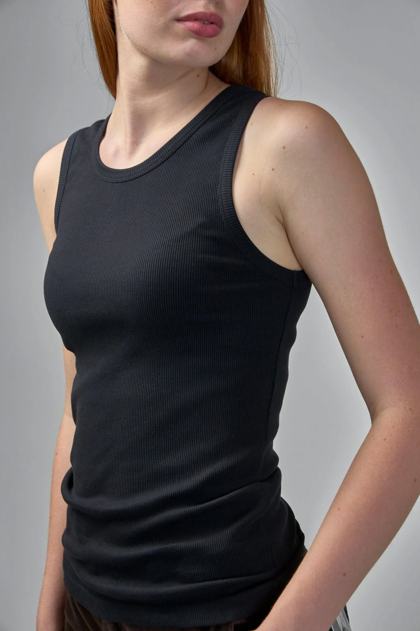 Classic Tank Top with Asymmetric Shoulders - Image 4
