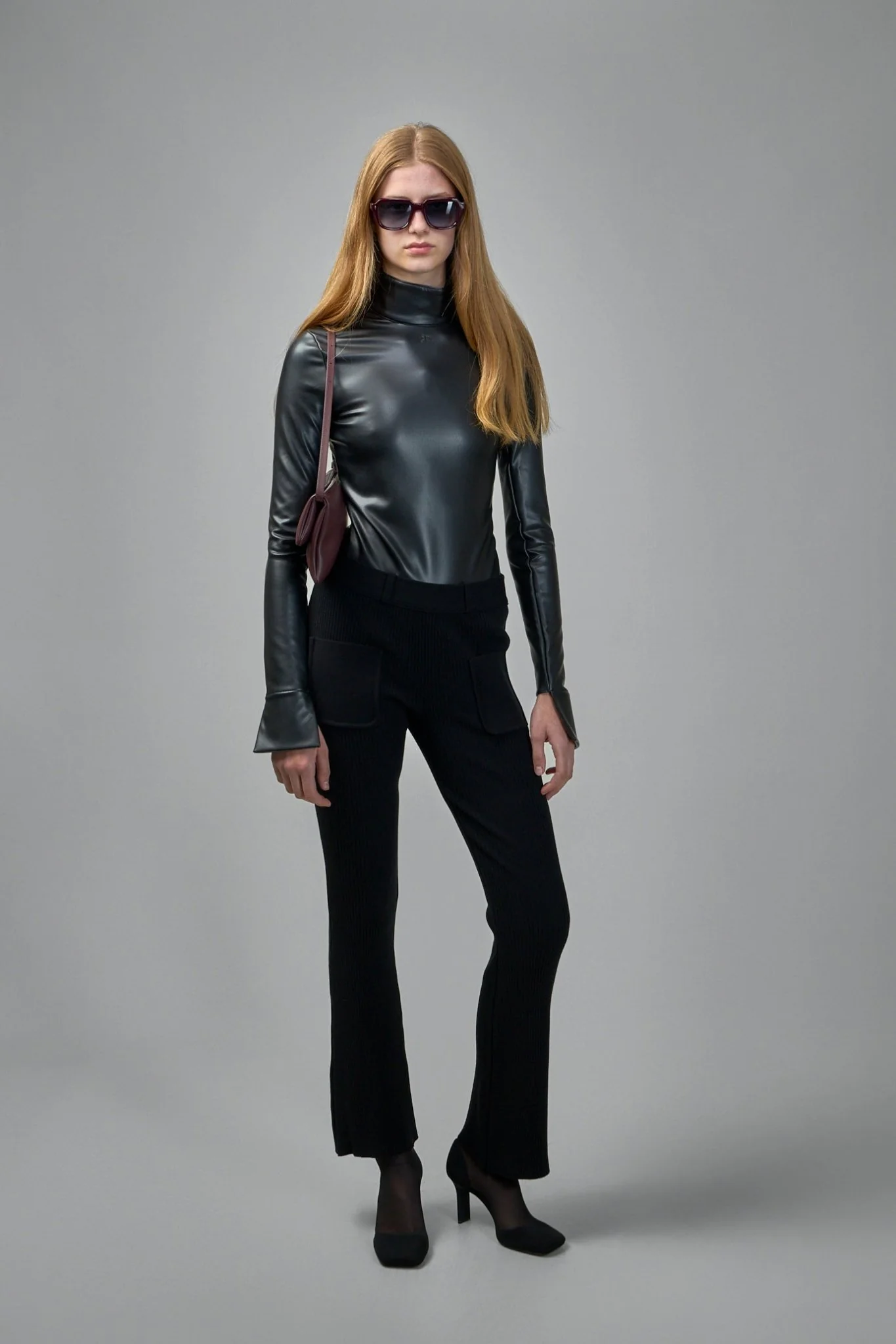 Mockneck Leather Effect Bodysuit - Image 6