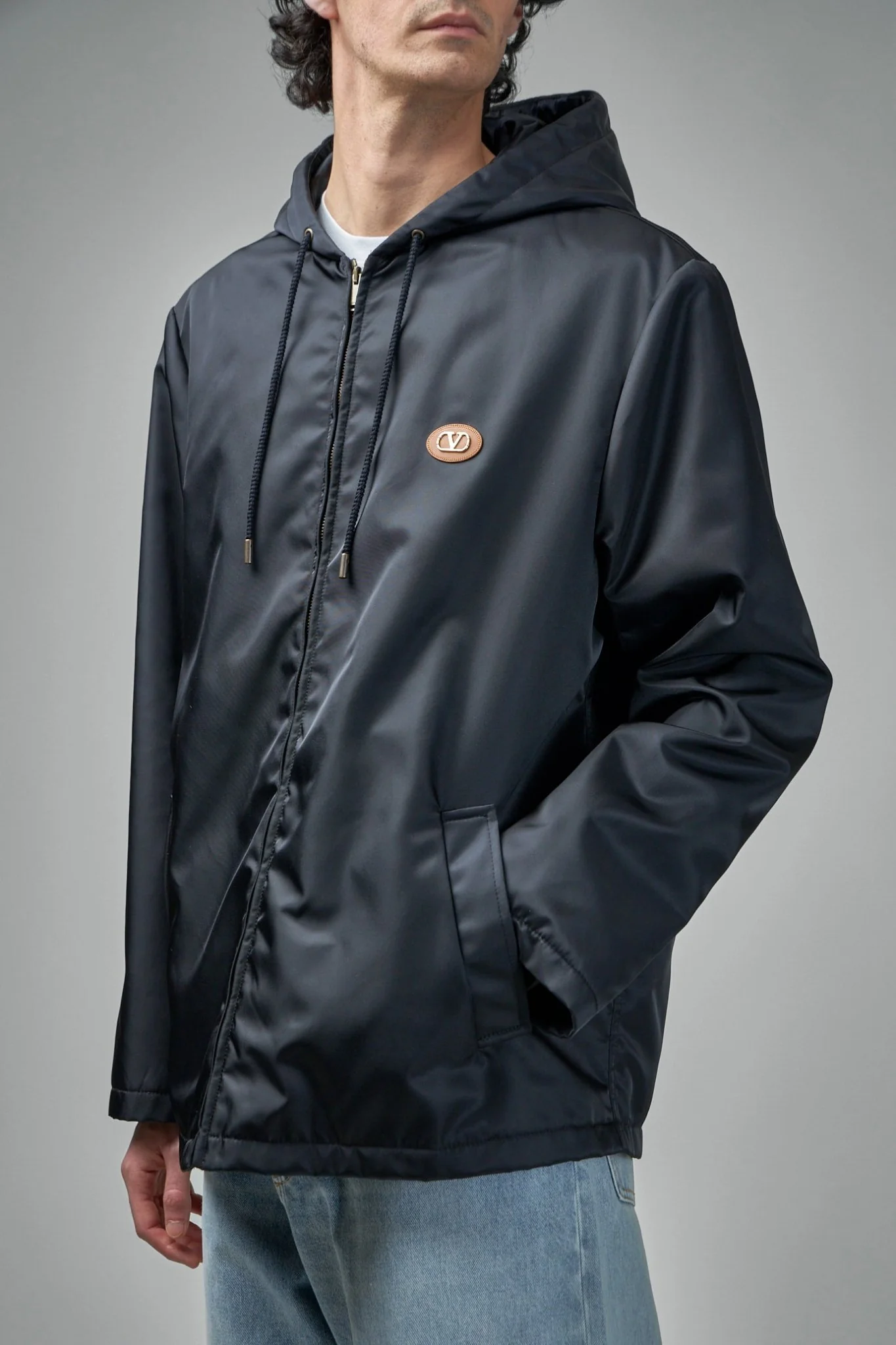 Men Zip-up Drawstring Jacket - Image 4