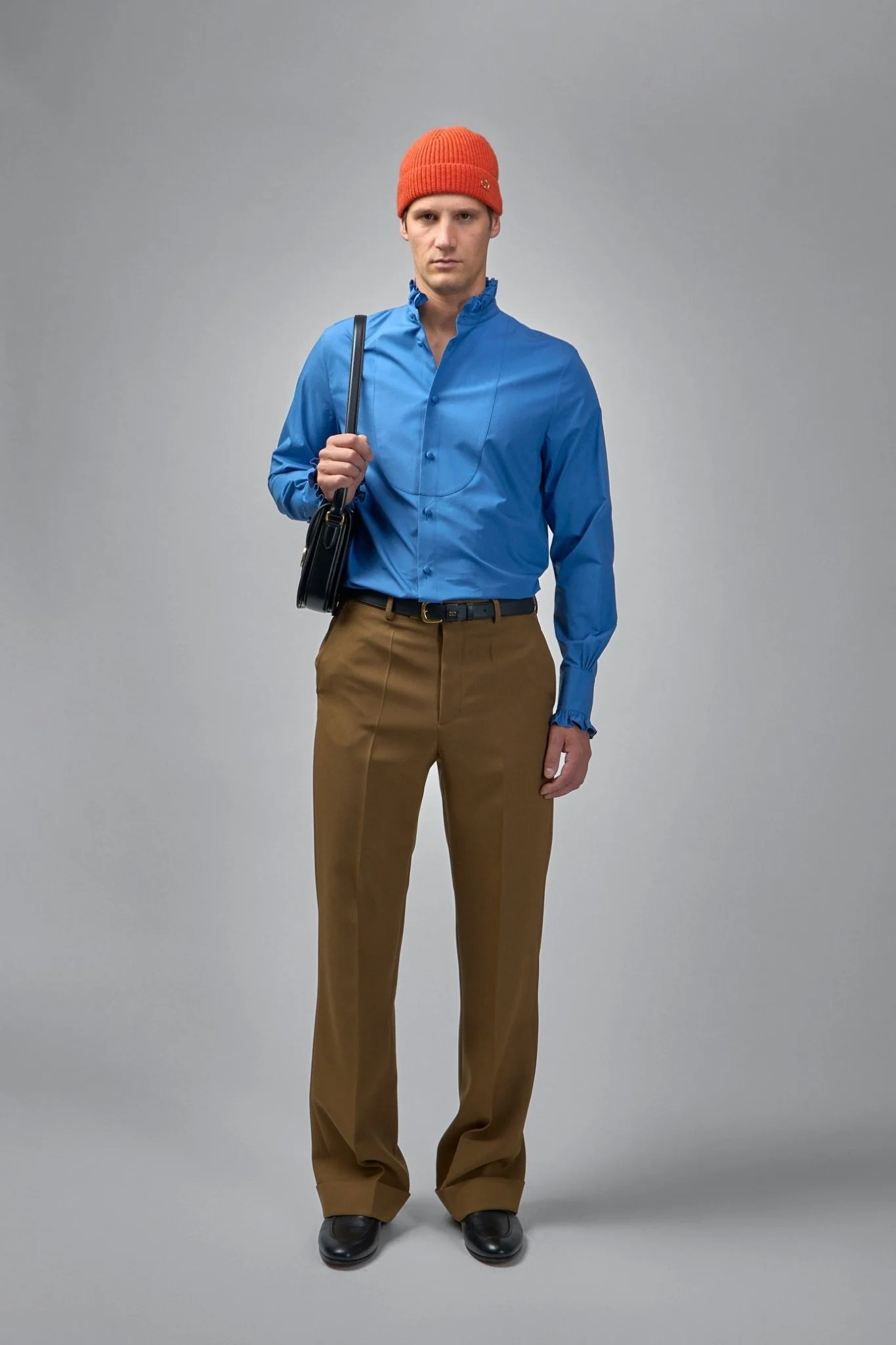 Cotton Poplin Shirt With Plastron And Ruffles - Image 2