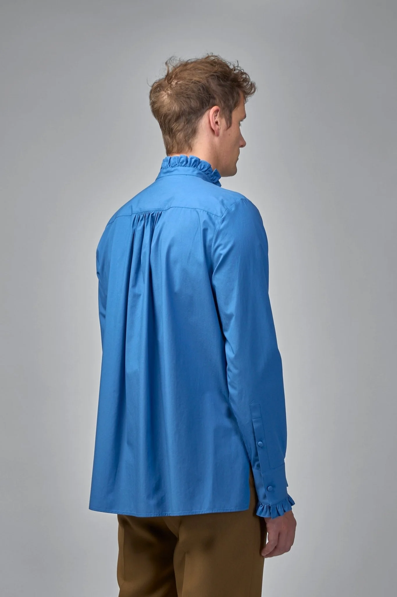 Cotton Poplin Shirt With Plastron And Ruffles - Image 4