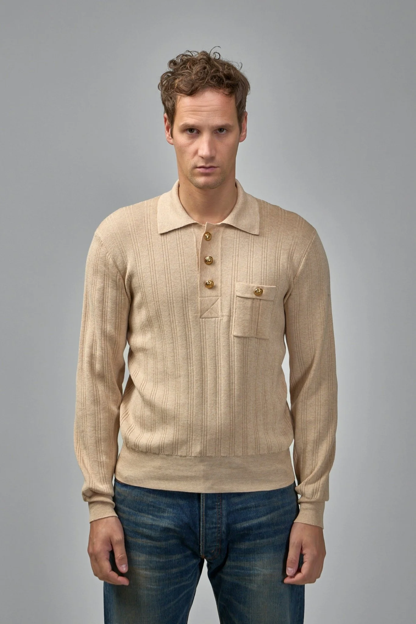 Cotton Piqué Polo Shirt Vlogo Patch - Image 2