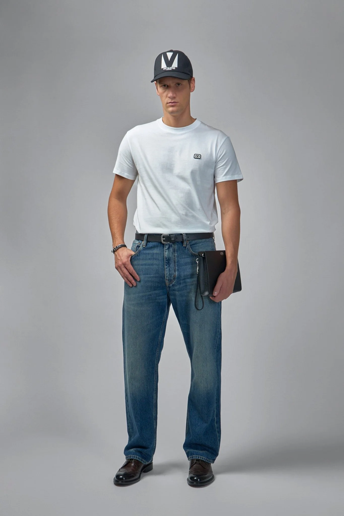 Cotton T-shirt with Vlogo Patch - Image 2