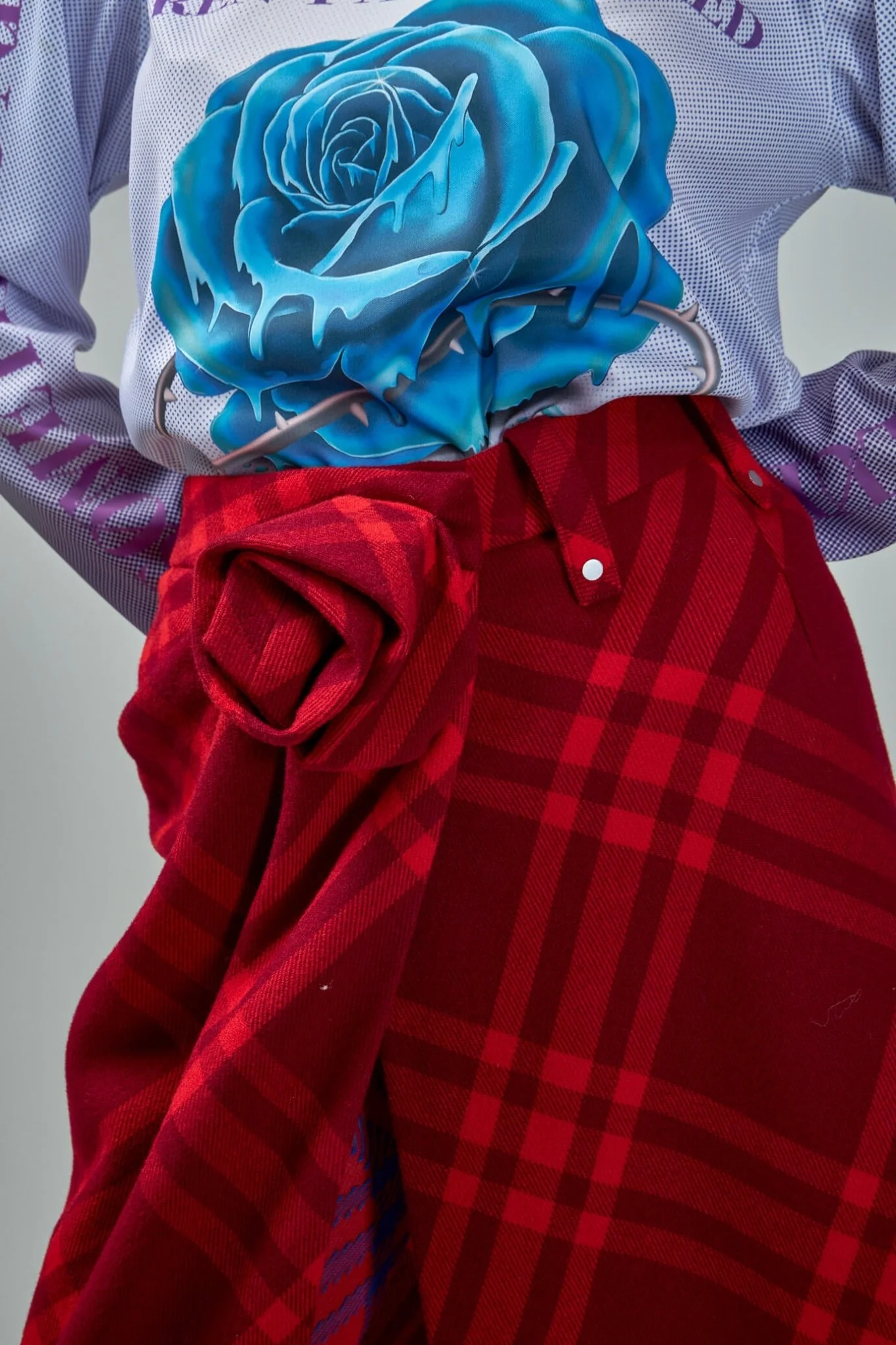 Check Wool Skirt - Image 4