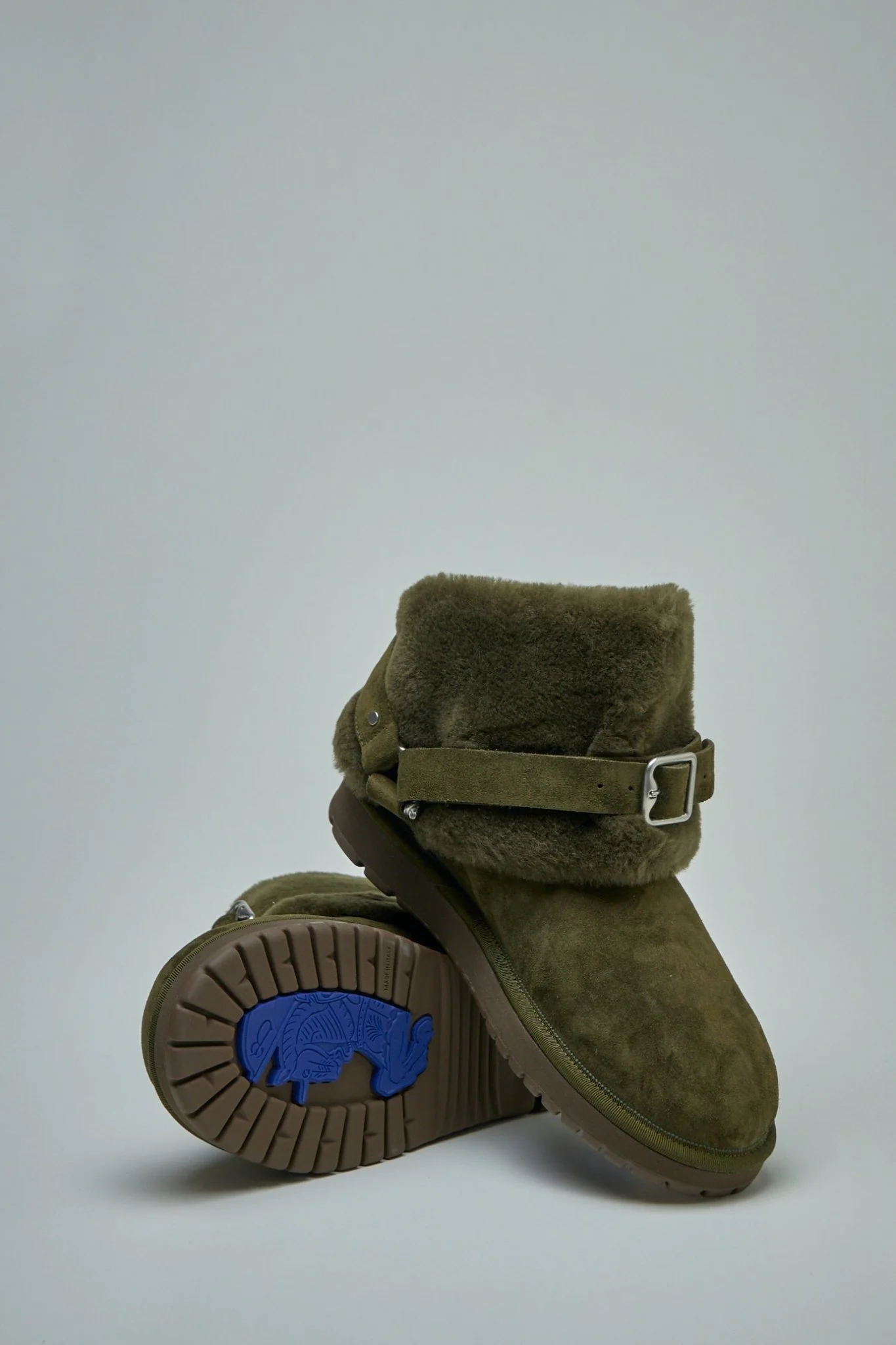 Suede and Shearling Chubby Boots - Image 5