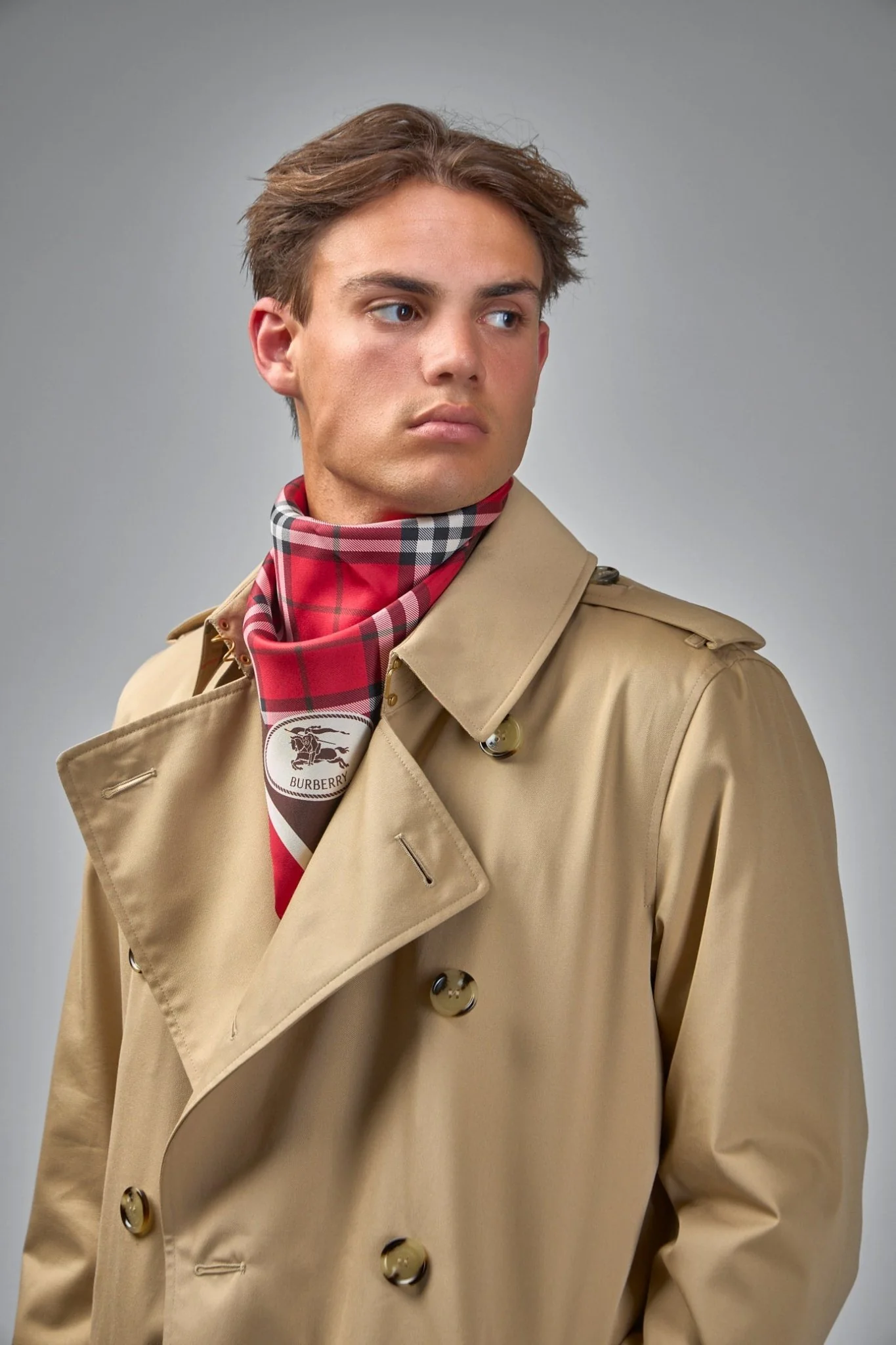 Check Silk Scarf - Image 3