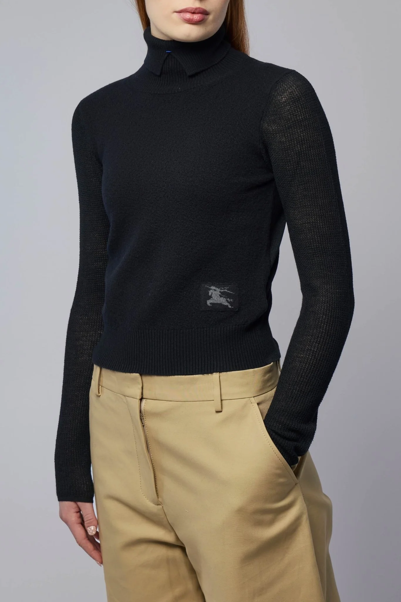 Black Wool Blend Sweater - Image 3