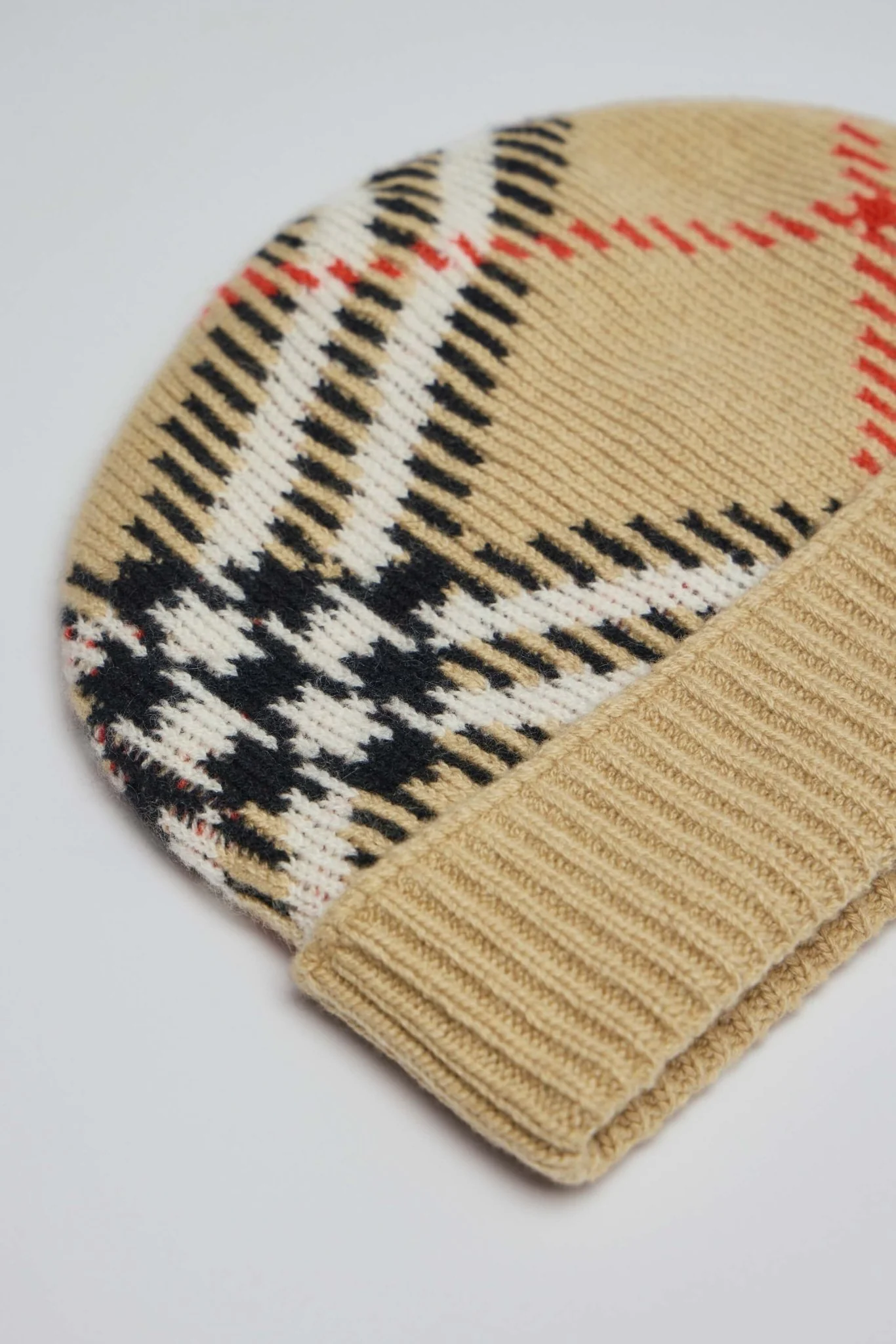 Core Check Beanie in Sand - Image 3