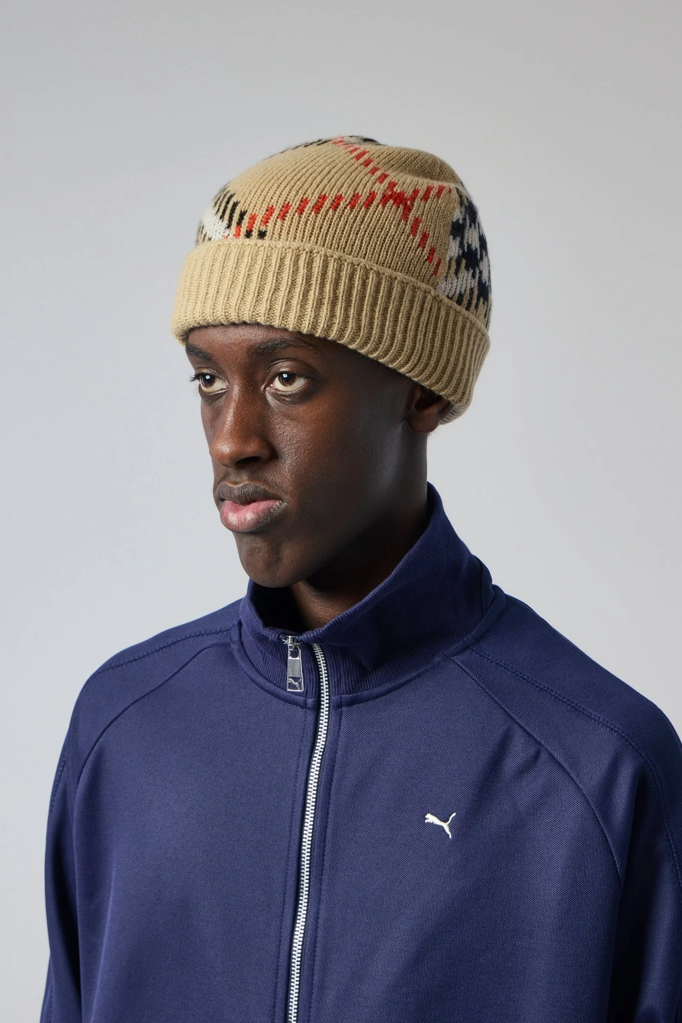 Core Check Beanie in Sand - Image 4