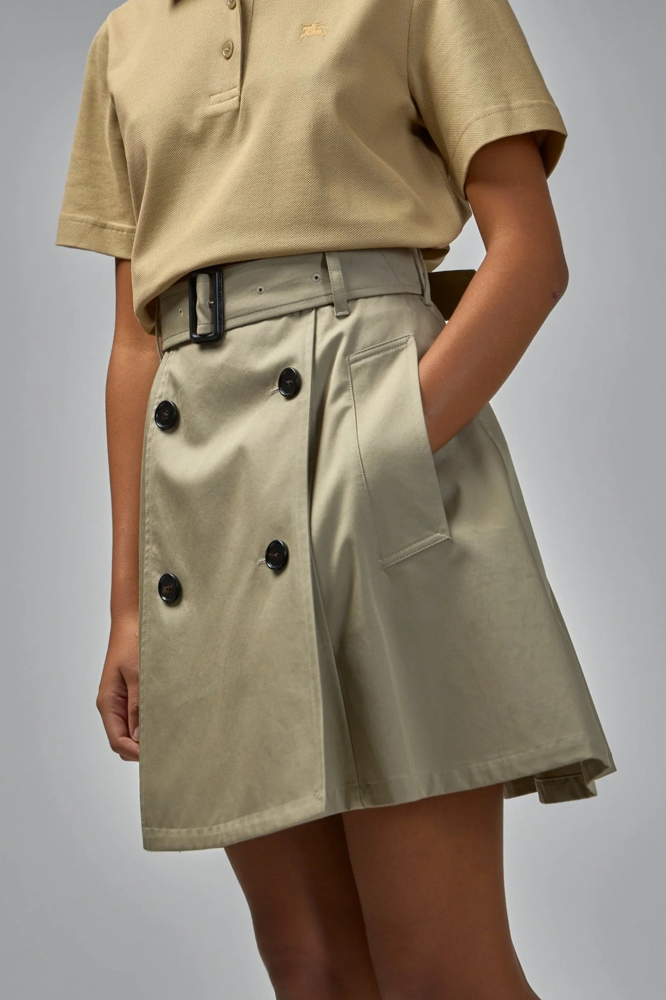 Gabardine Trench Mini Skirt - Image 3