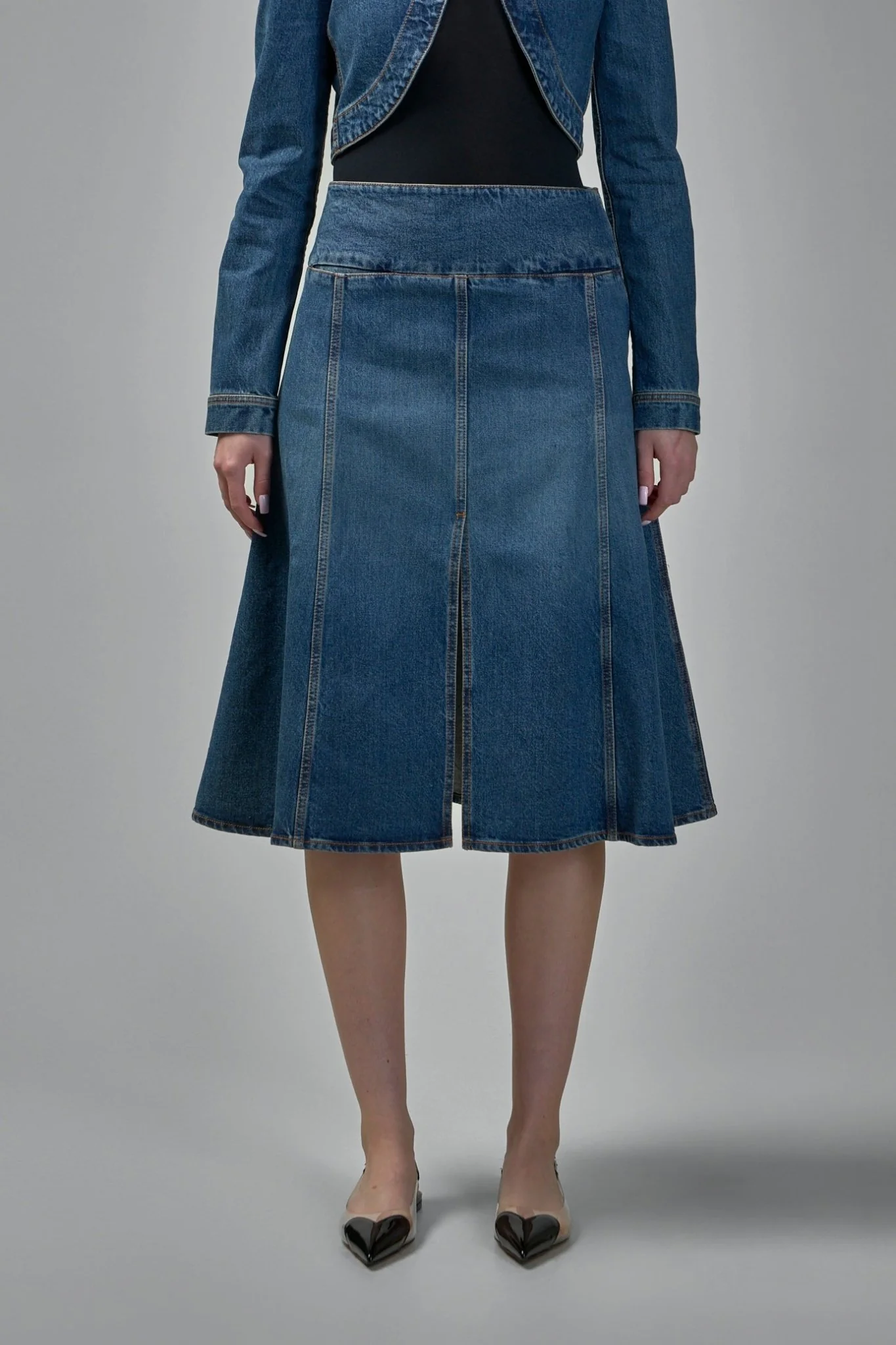 Slit Denim Skirt - Image 2