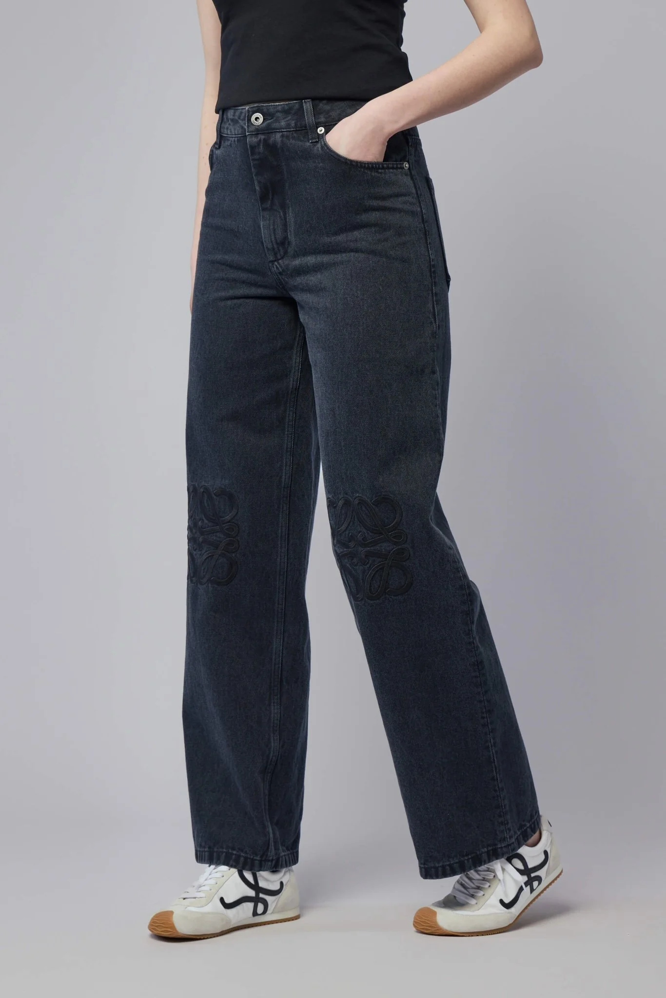 Anagram Baggy Jeans in Denim - Image 2
