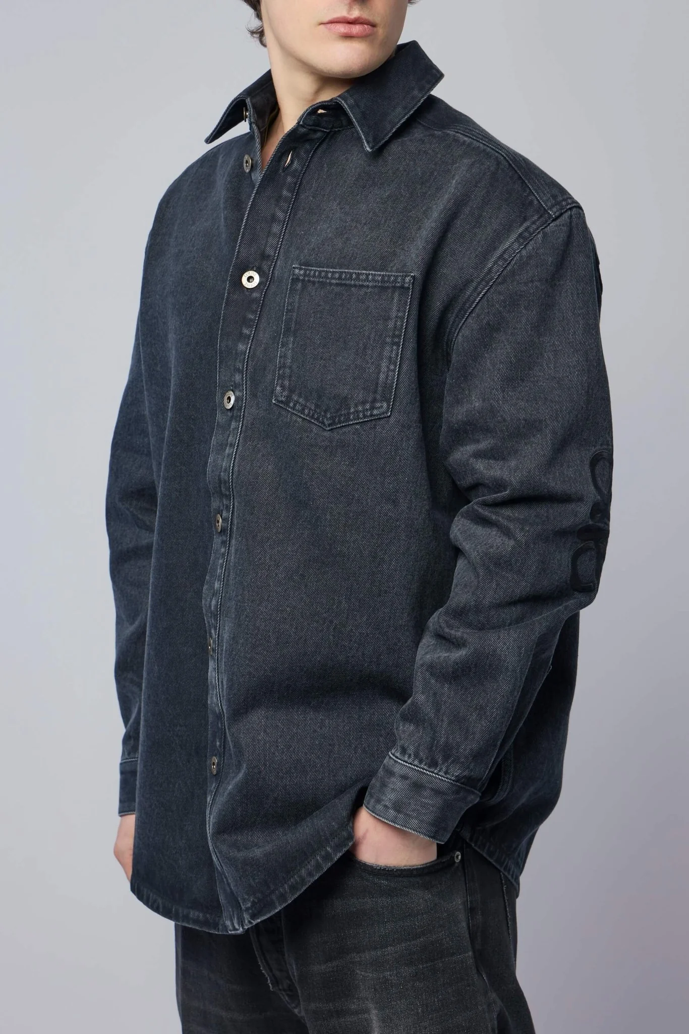 Anagram Overshirt in Denim - Image 3