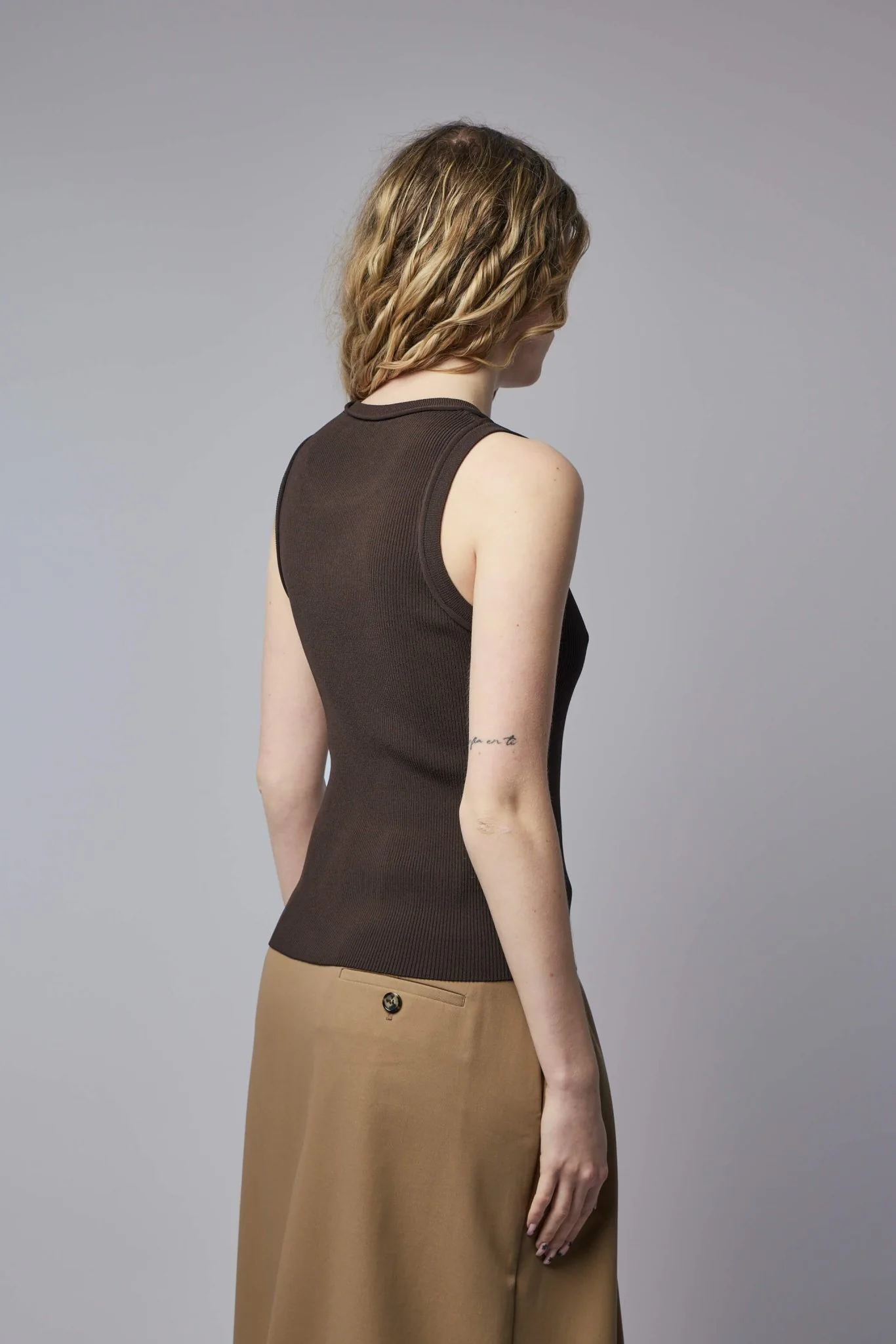 Anagram Tank Top in Stretch Viscose - Image 3