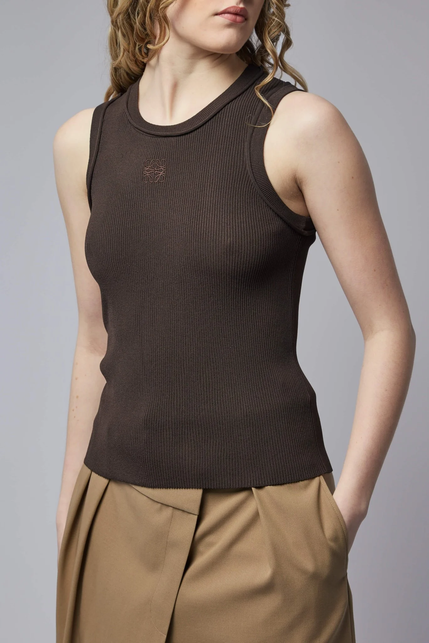 Anagram Tank Top in Stretch Viscose - Image 4