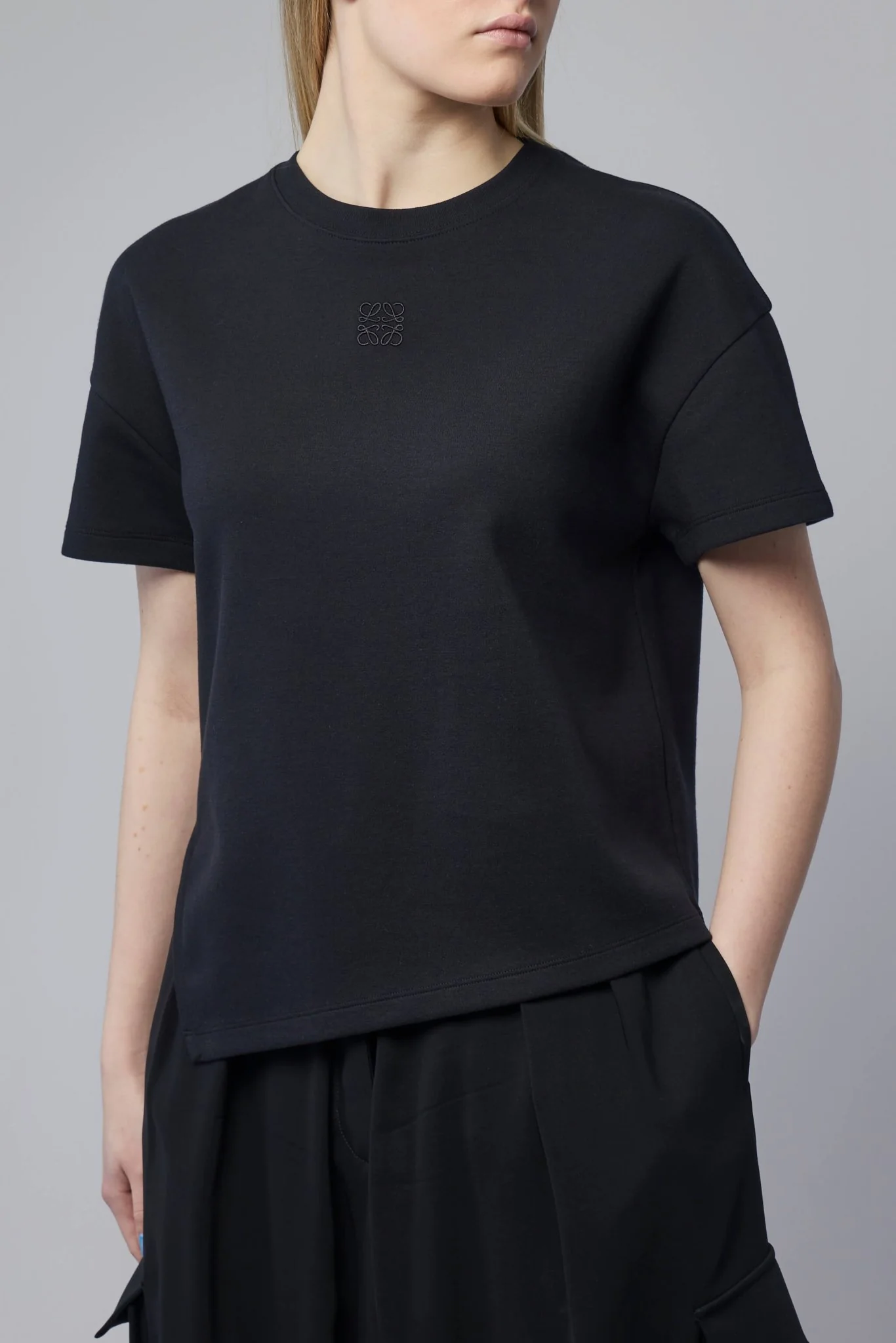 Asymmetric T-shirt in Cotton Blend - Image 3