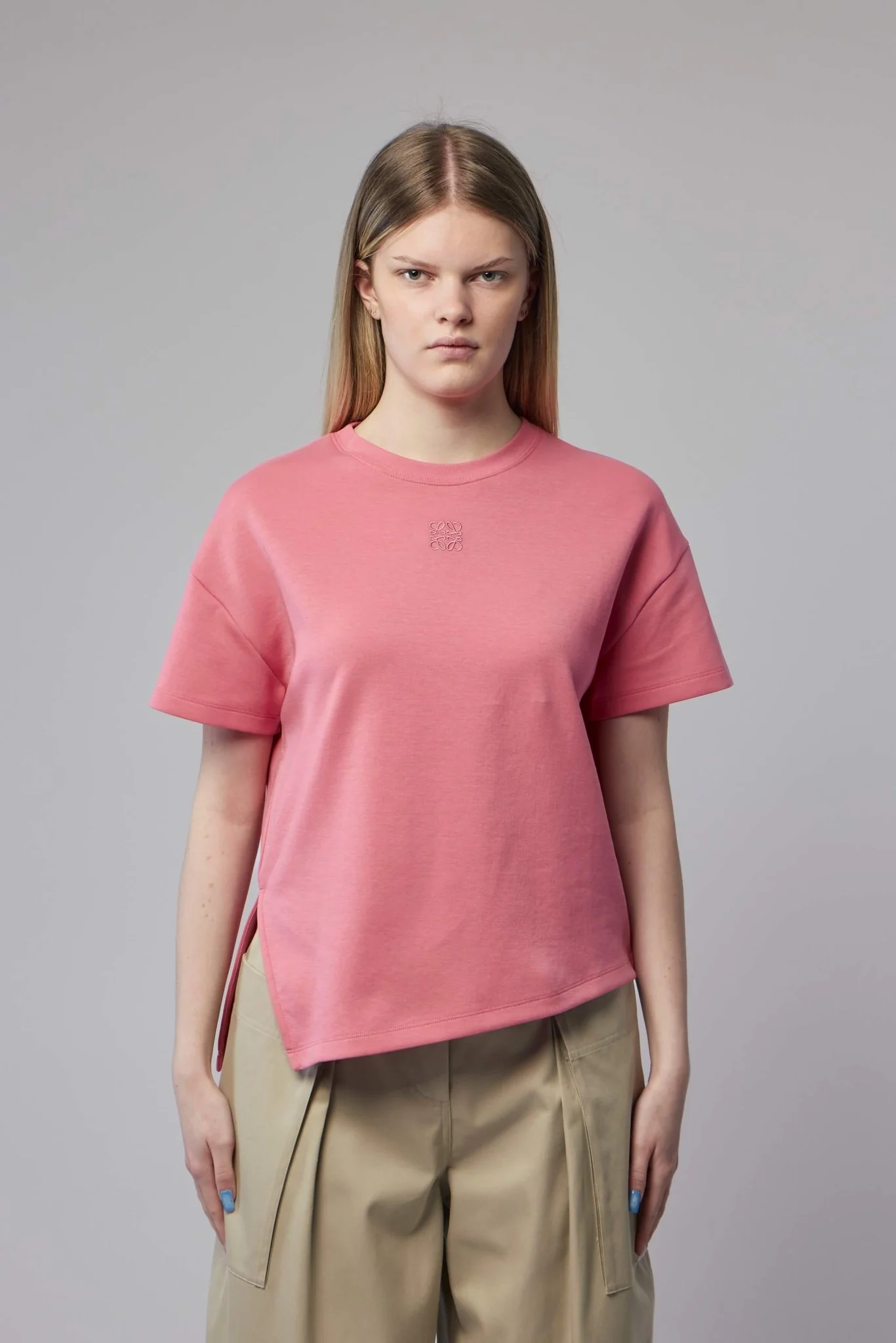 Anagram Asymmetric Cotton-blend Jersey T-shirt - Image 2