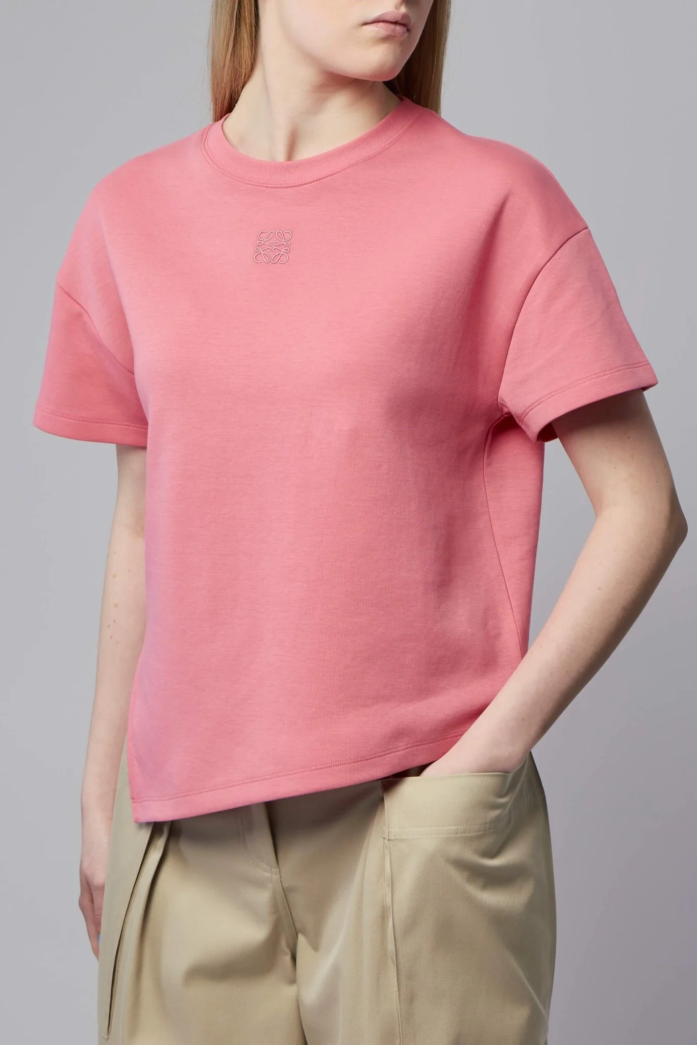 Anagram Asymmetric Cotton-blend Jersey T-shirt - Image 3