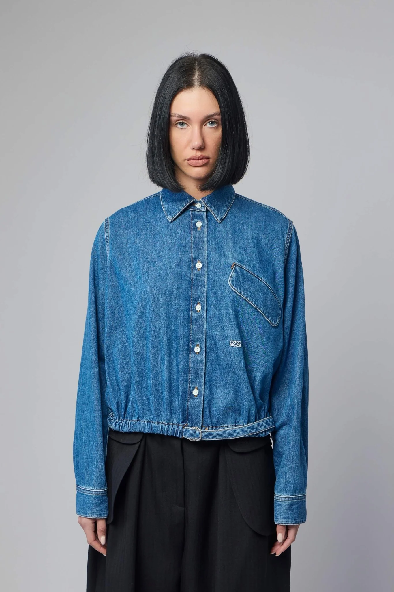 Belted Shirt in Denim - Image 2