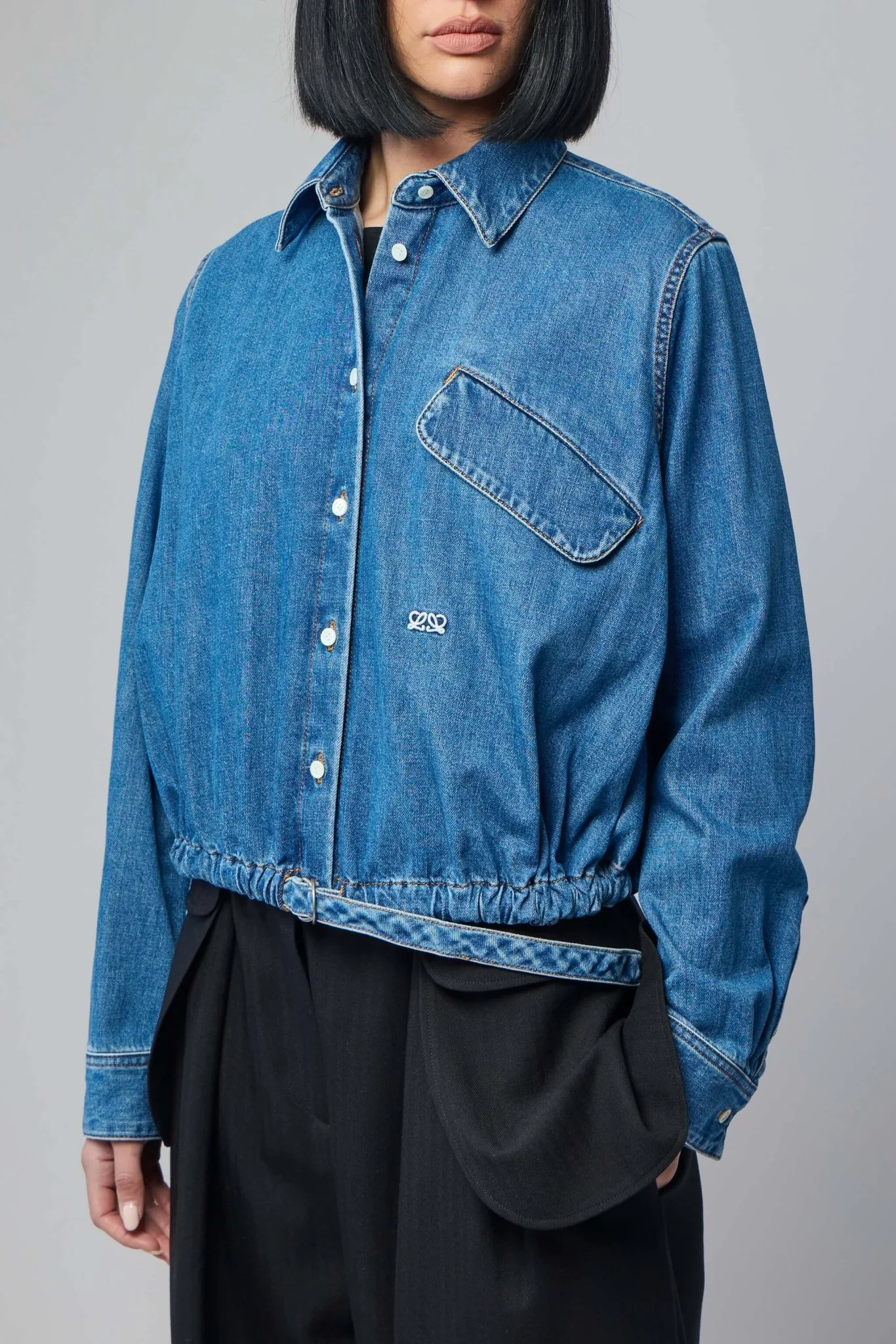 Belted Shirt in Denim - Image 3