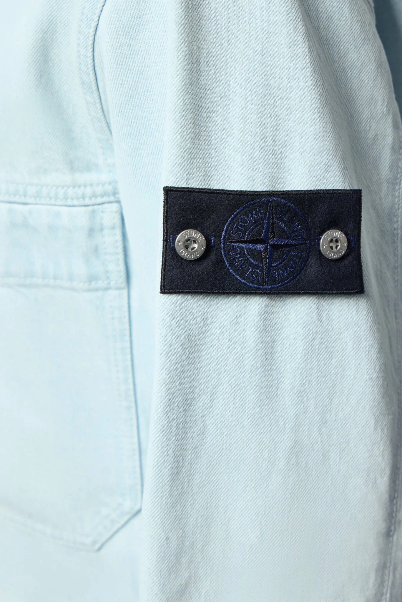Indigo Denim Ultra Bleached Biker Jacket - Image 5