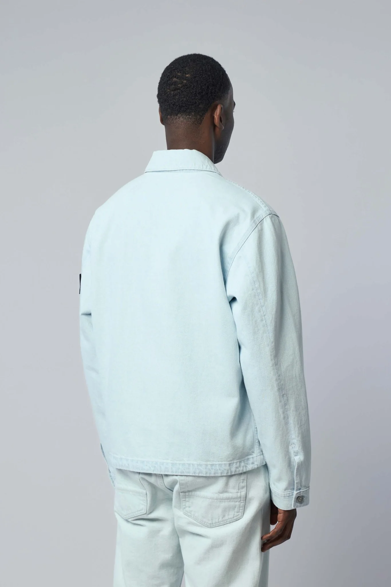 Indigo Denim Ultra Bleached Biker Jacket - Image 6