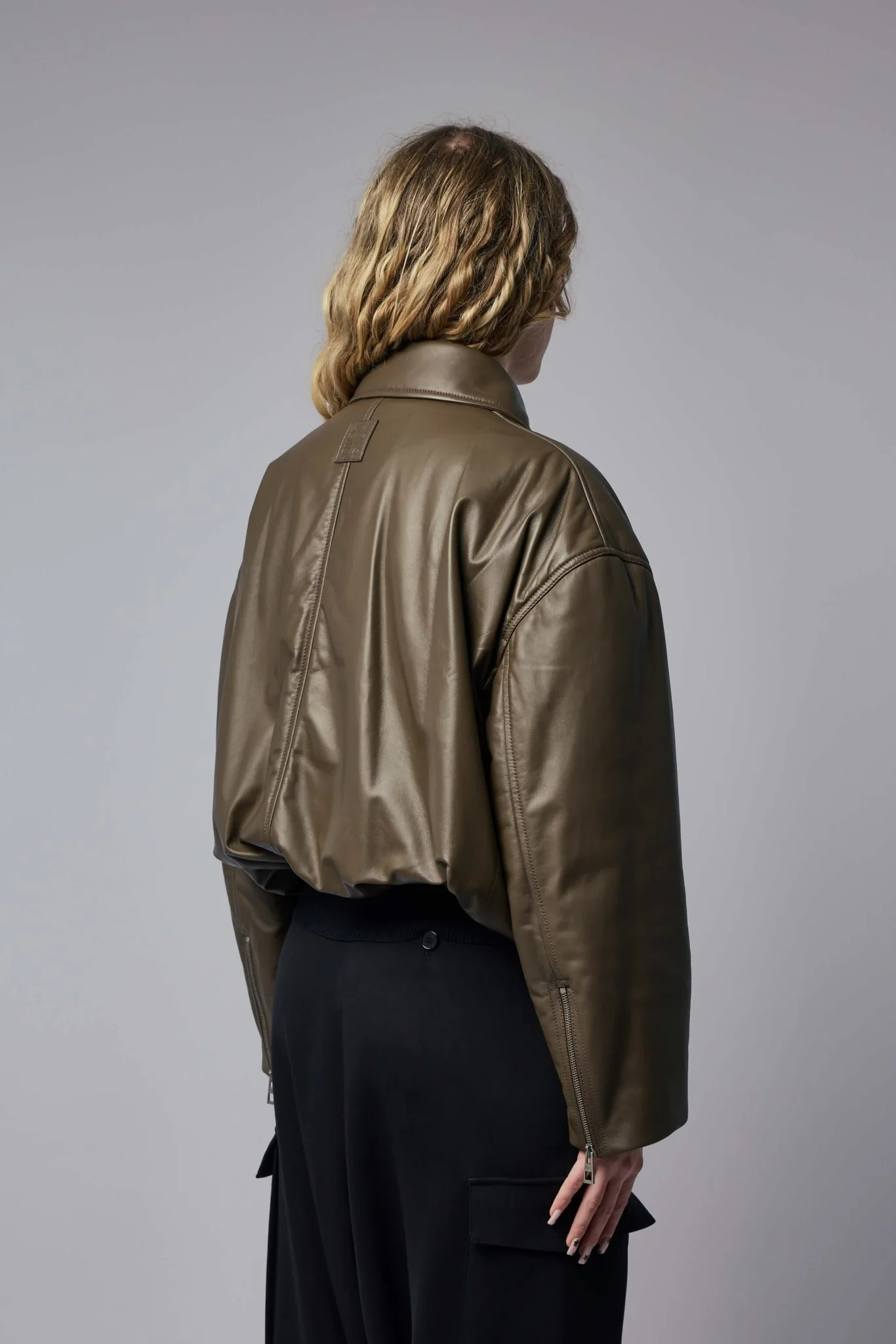 Biker Jacket in Nappa Lambskin - Image 3