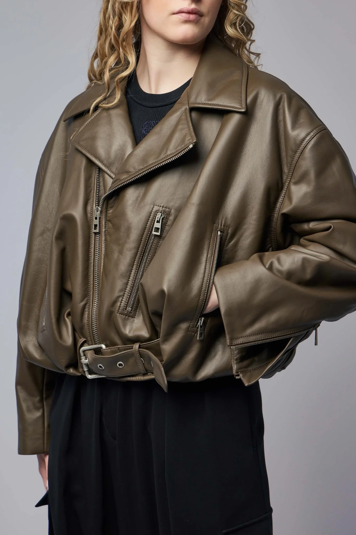 Biker Jacket in Nappa Lambskin - Image 4