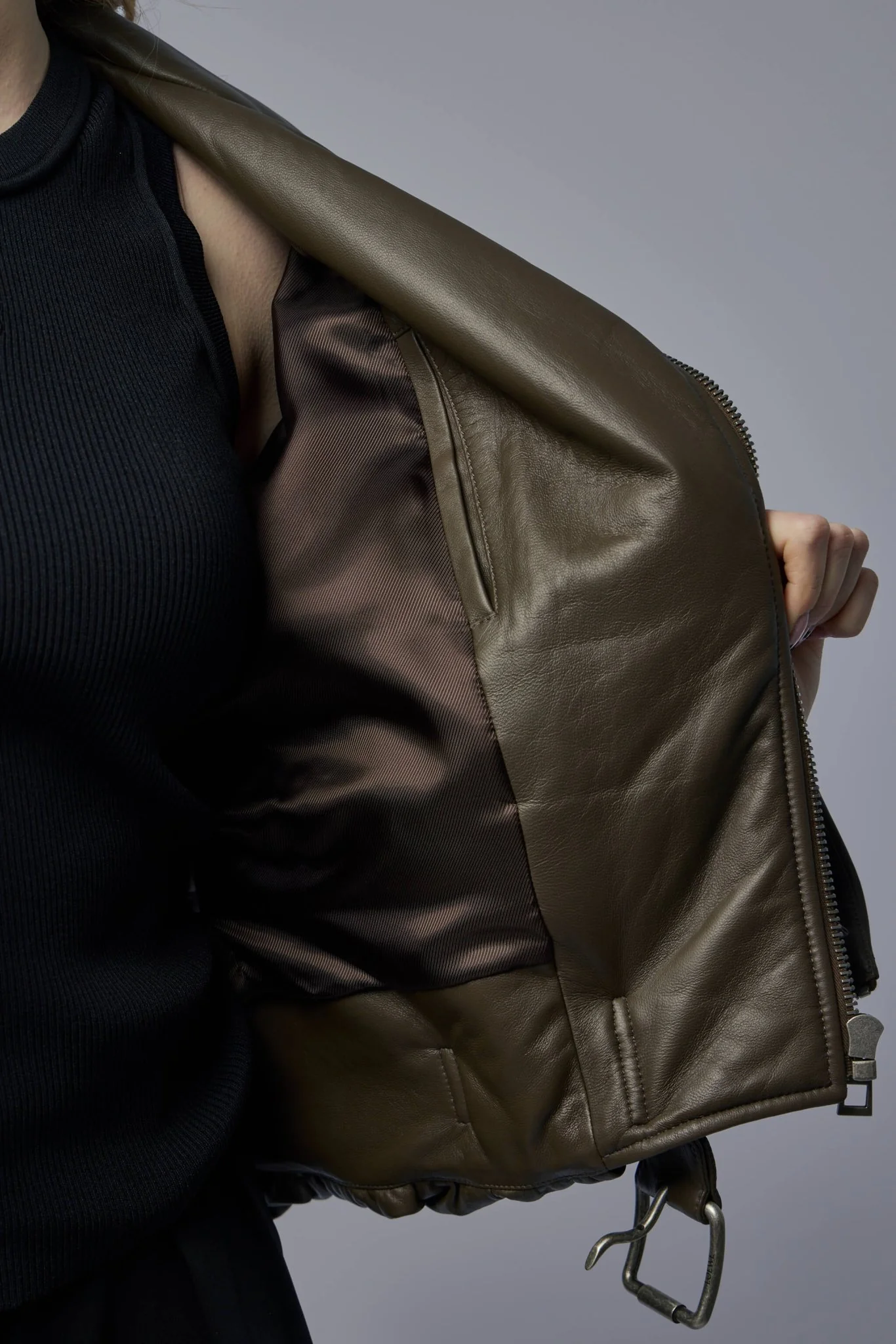 Biker Jacket in Nappa Lambskin - Image 6