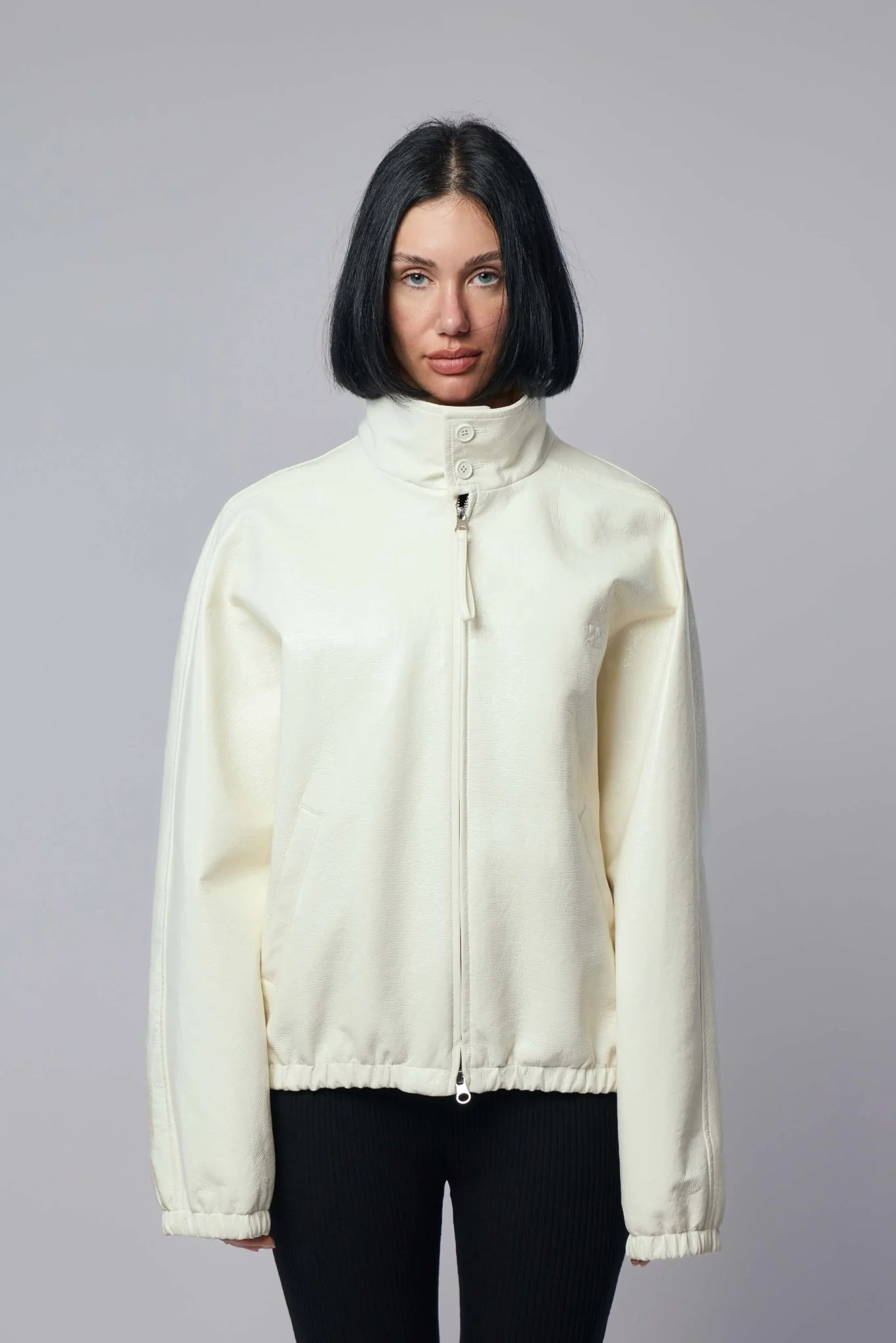 Vinyl Zipped Bomber Jacket - Image 2