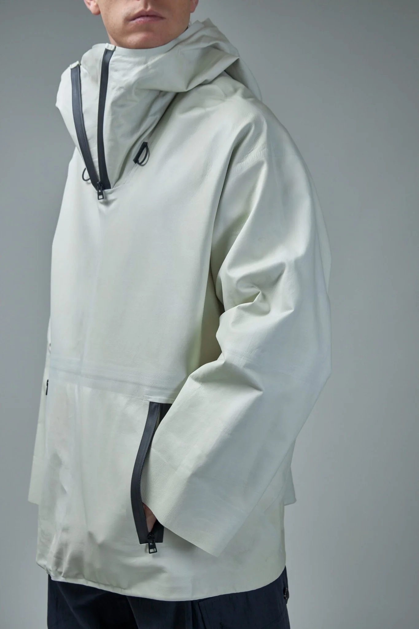 Blouson Knit Leather Jacket - Image 4