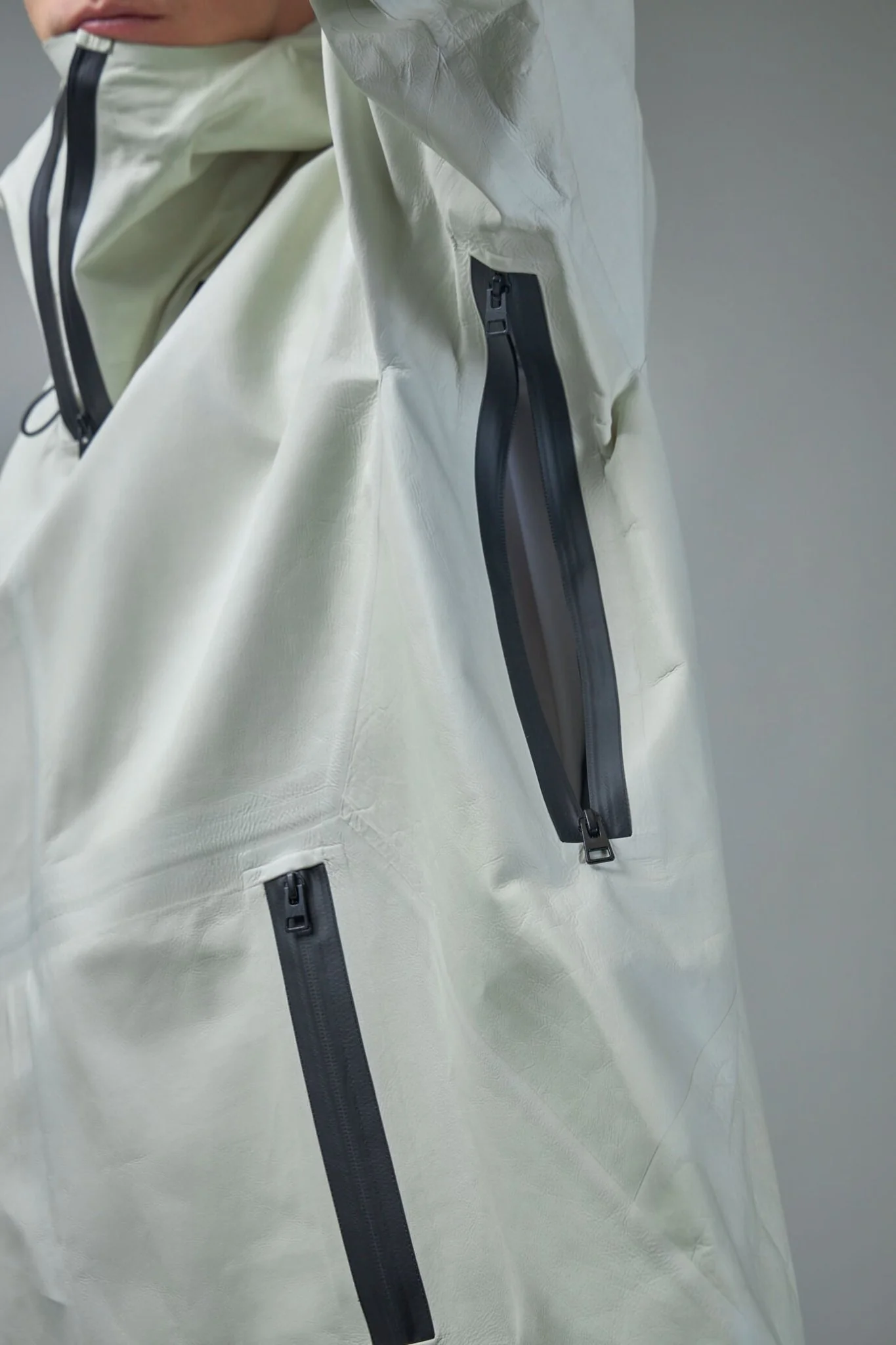 Blouson Knit Leather Jacket - Image 5