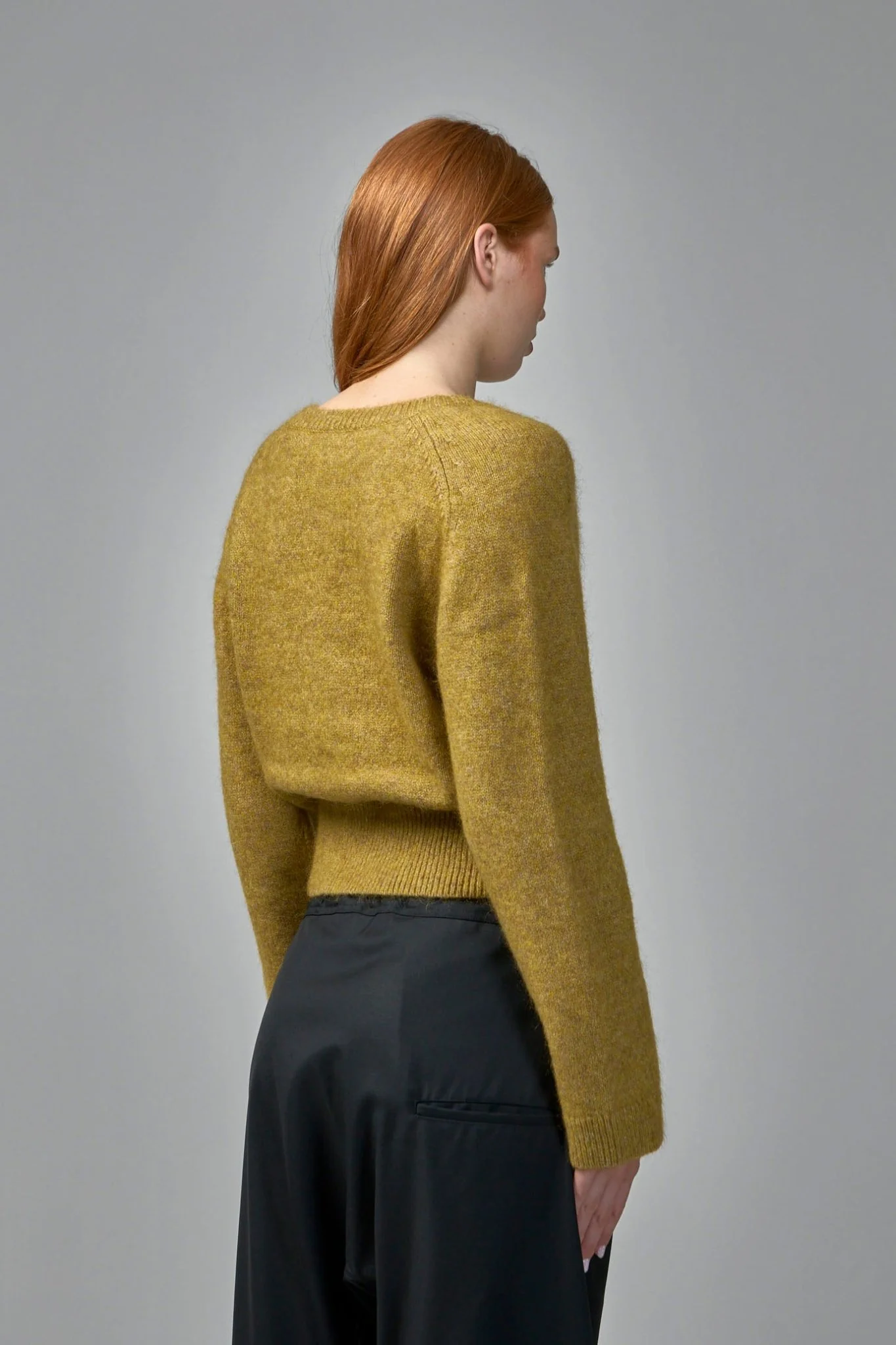 Brushed Mohair Mix Deep V-neck - Image 4