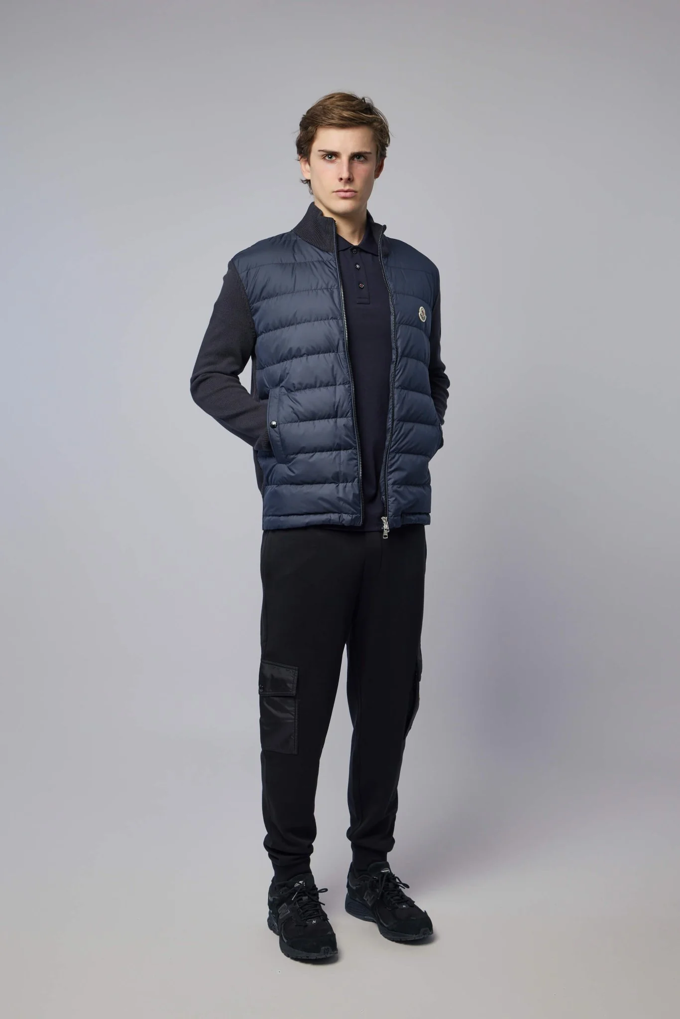 Padded Zip-up Cotton Cardigan - Image 7