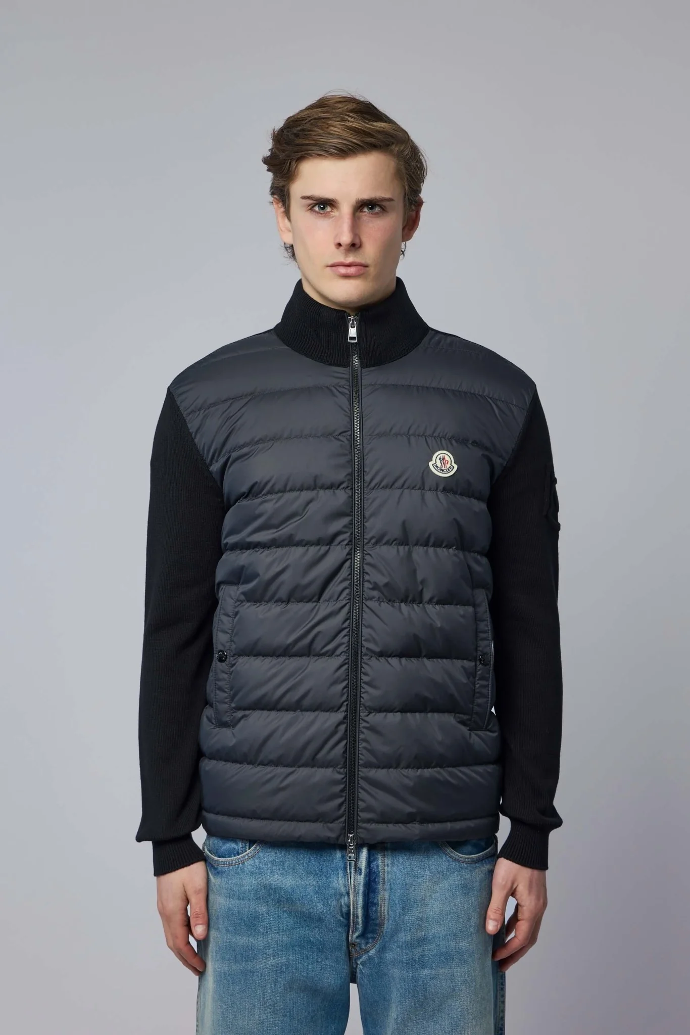 Padded Zip-up Cotton Cardigan - Image 2