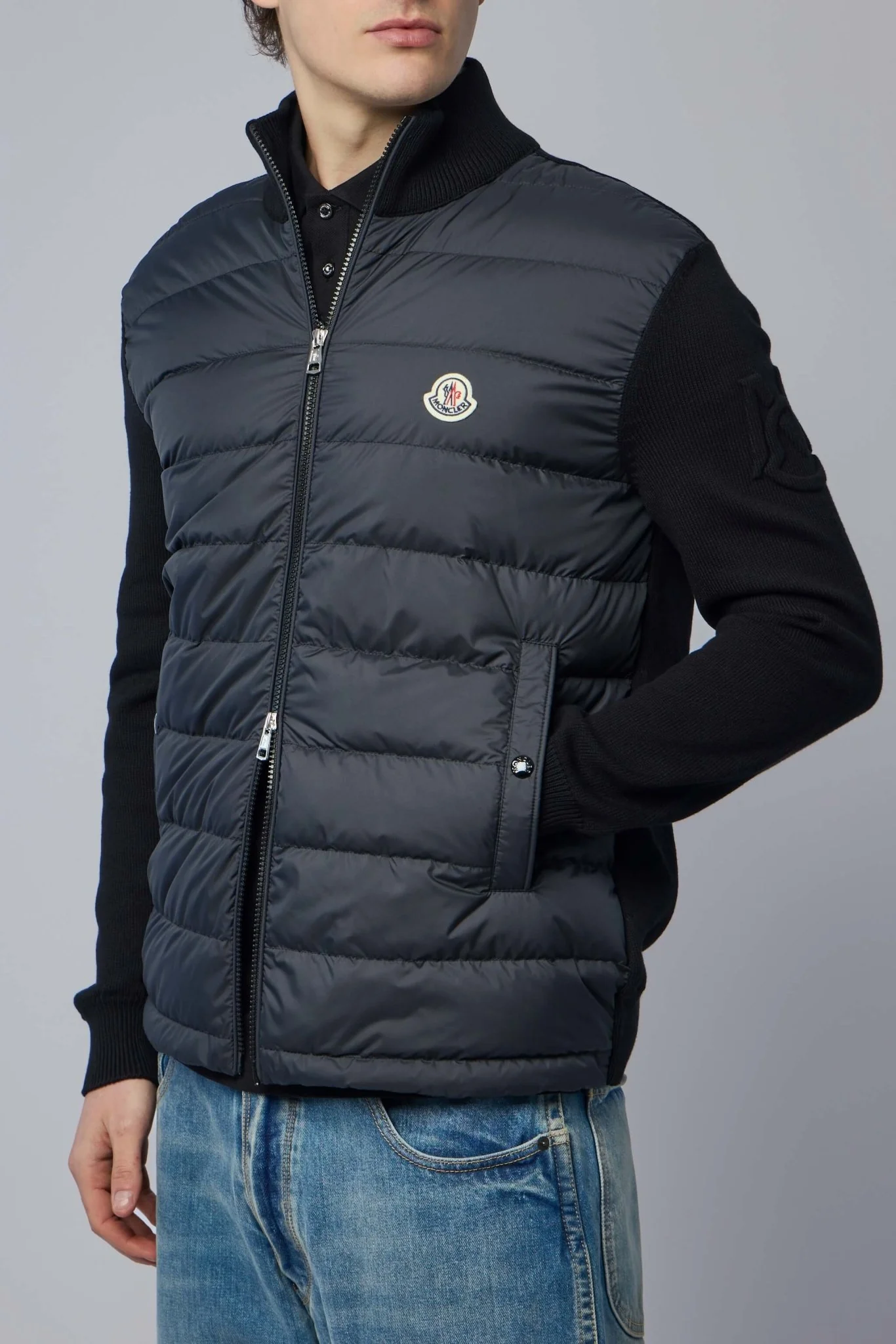 Padded Zip-up Cotton Cardigan - Image 3