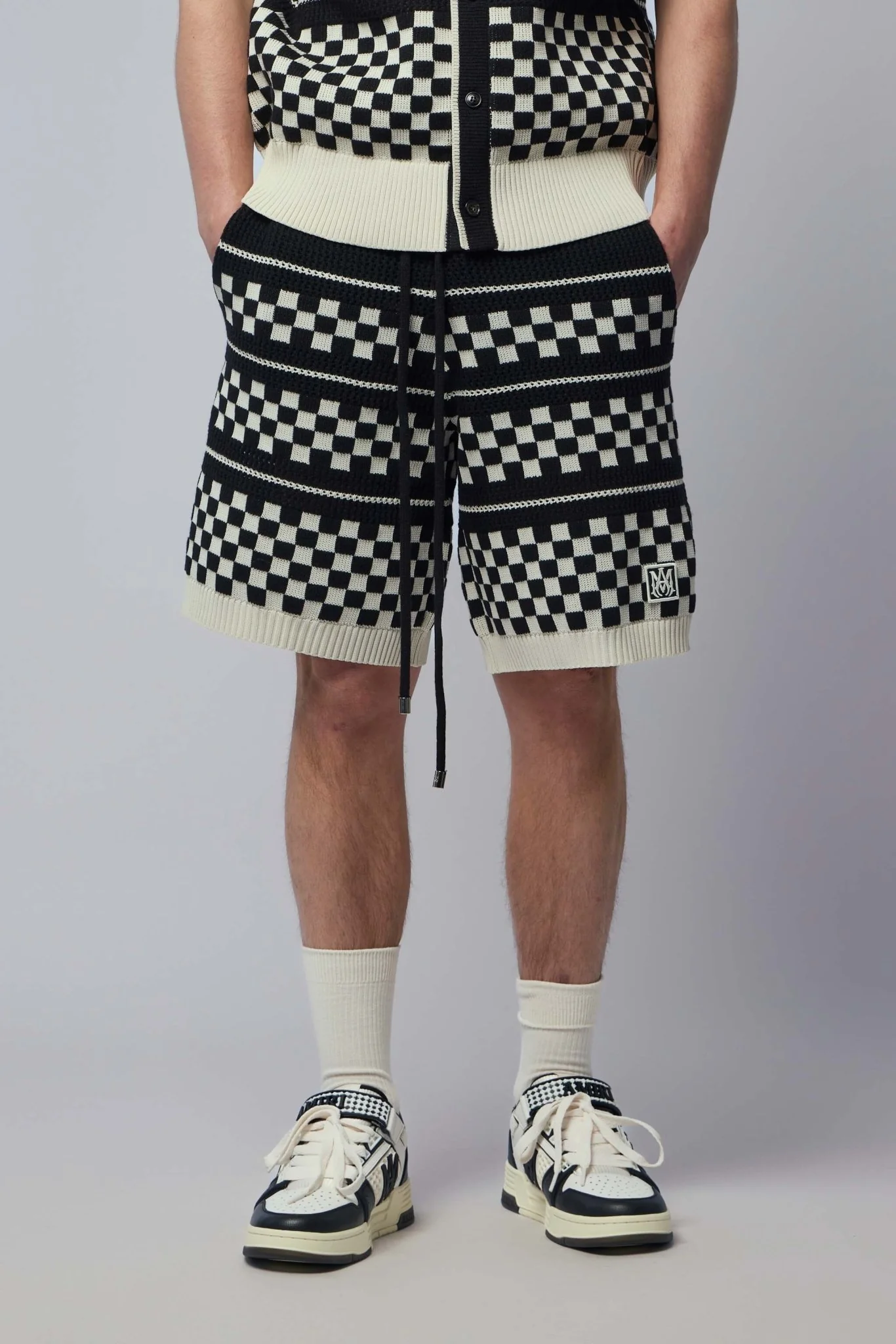 Checkered Mesh Short