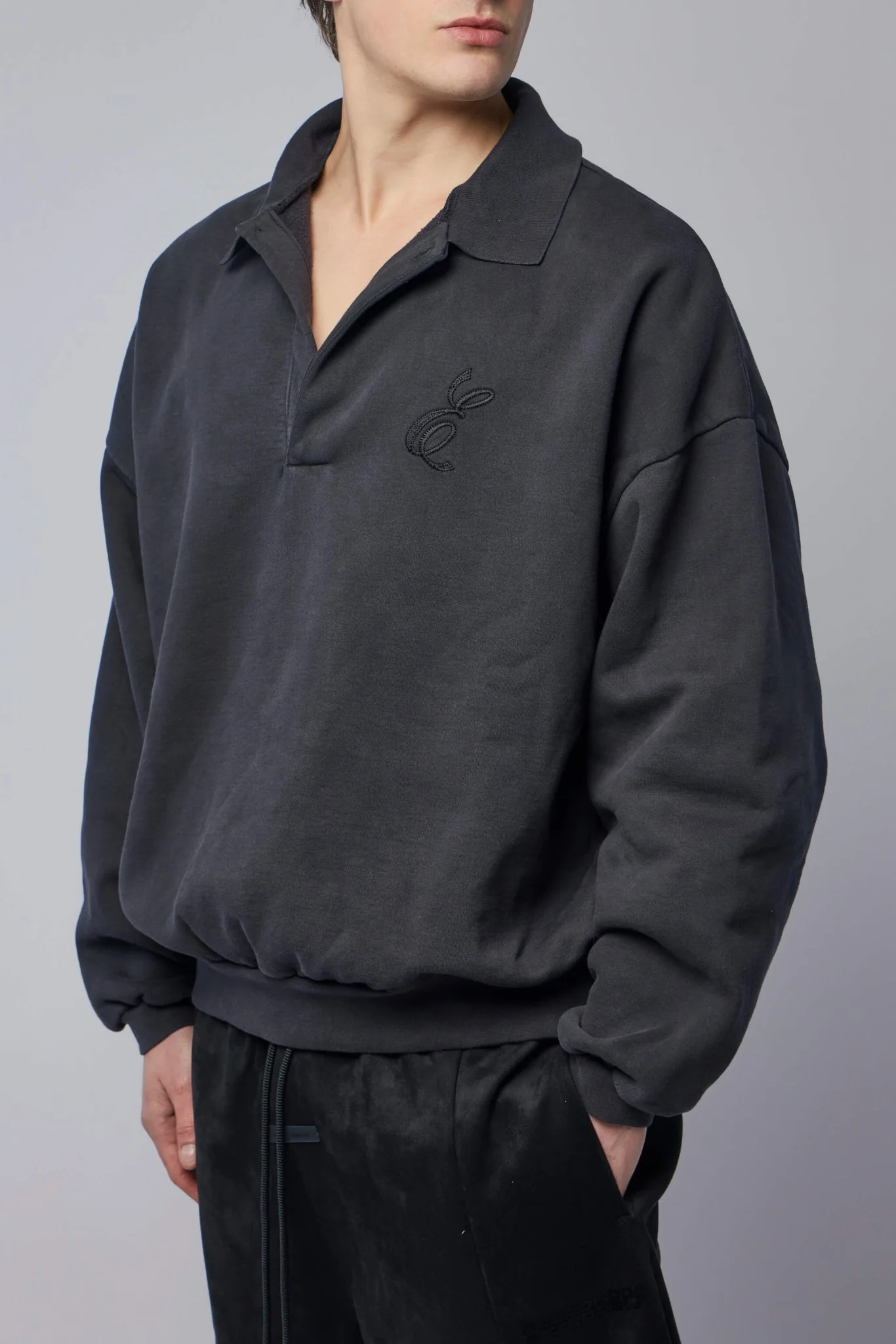 Embroidered Classic Polo Sweatshirt - Image 3