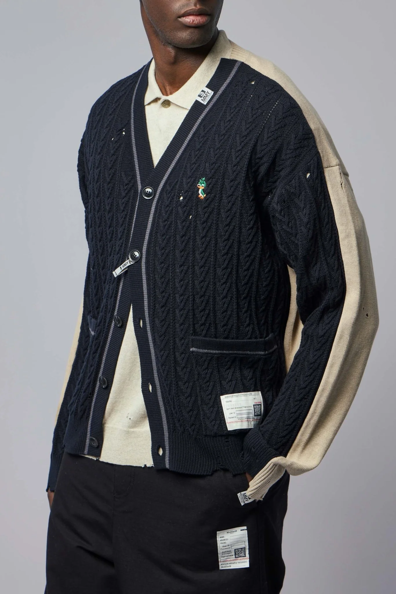 Front Back Combined Knit Cardigan - Image 3