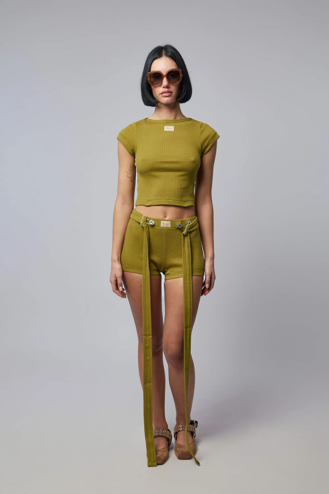 Cotton Ribbed Short with Gaultier Patch - Image 6
