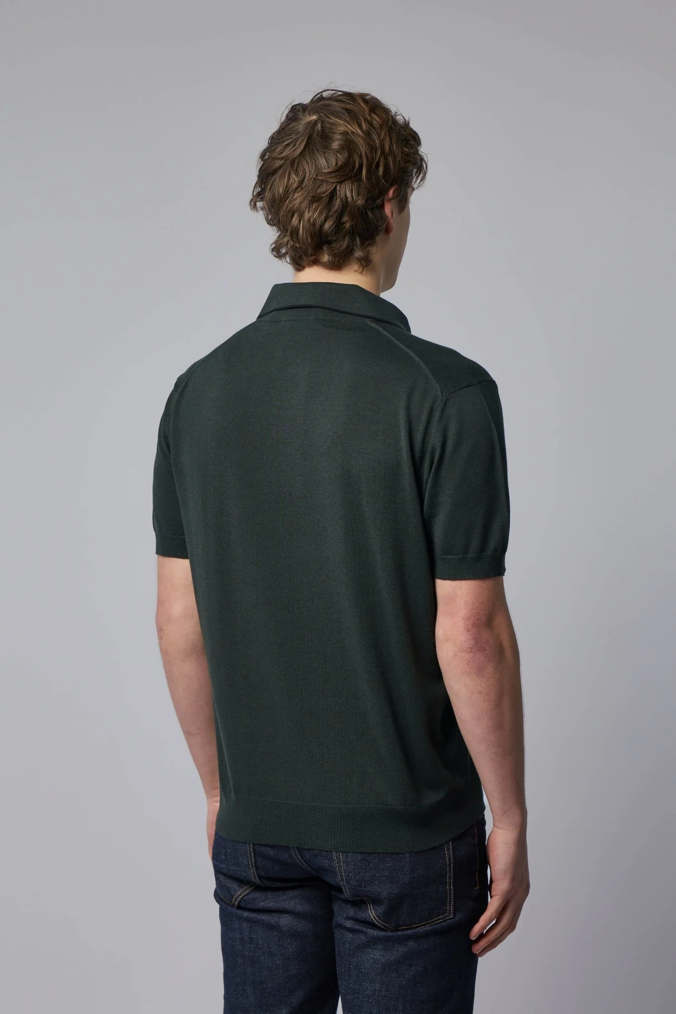 Cotton Silk Tipping Ss Buttonless Polo - Image 5