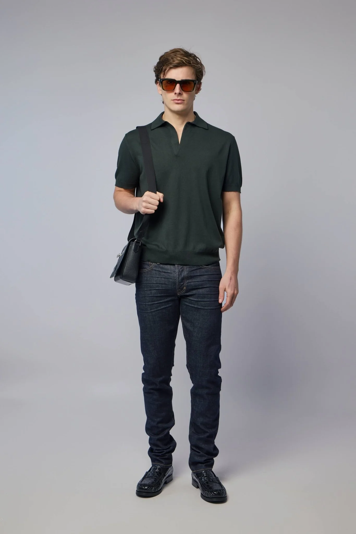 Cotton Silk Tipping Ss Buttonless Polo - Image 6