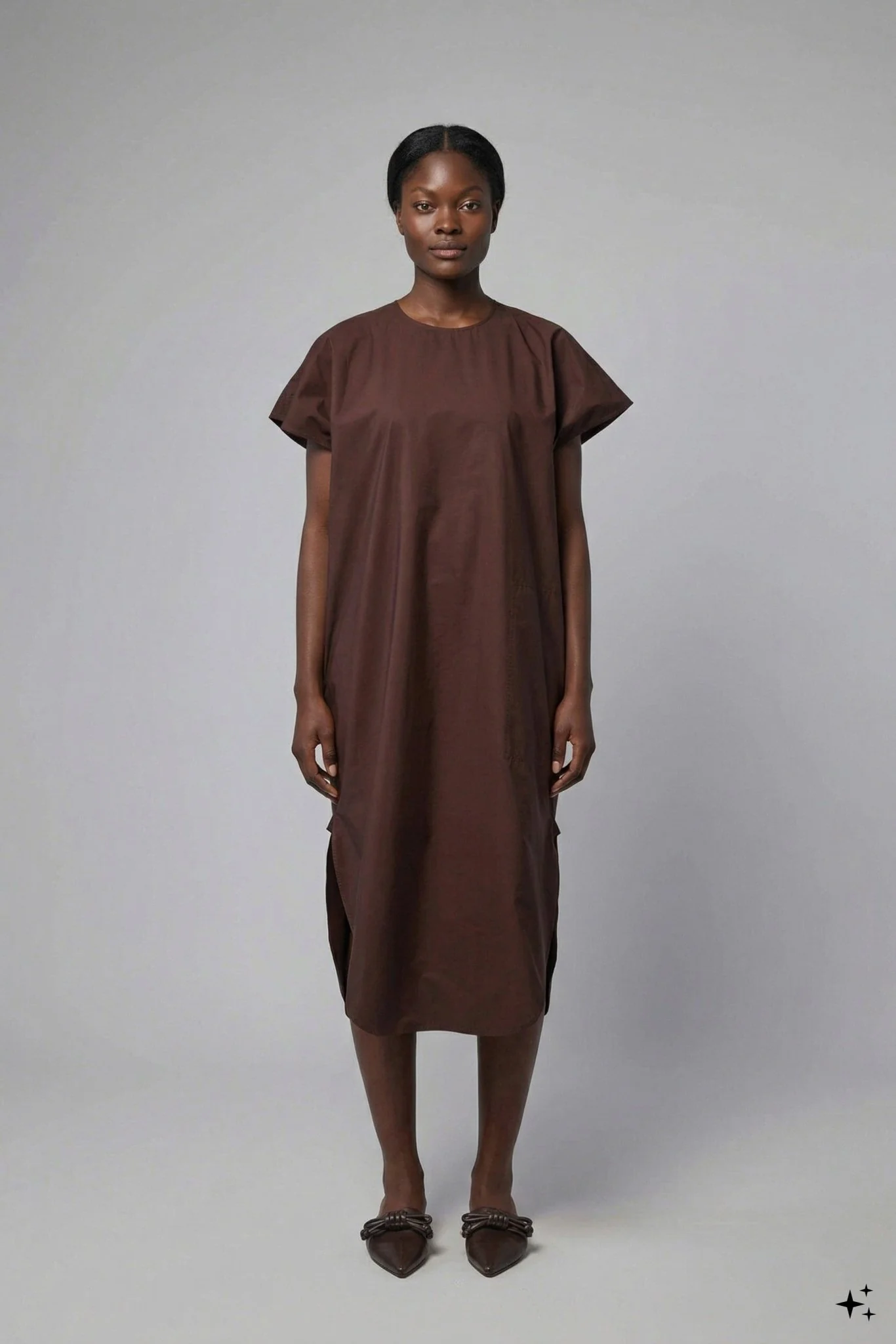 Crew Neck Ssl Dress with Curved Hem - Image 8