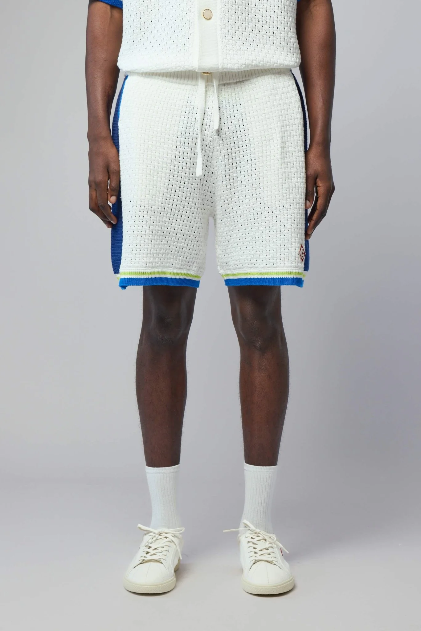 White & Blue Crochet Shorts - Image 2