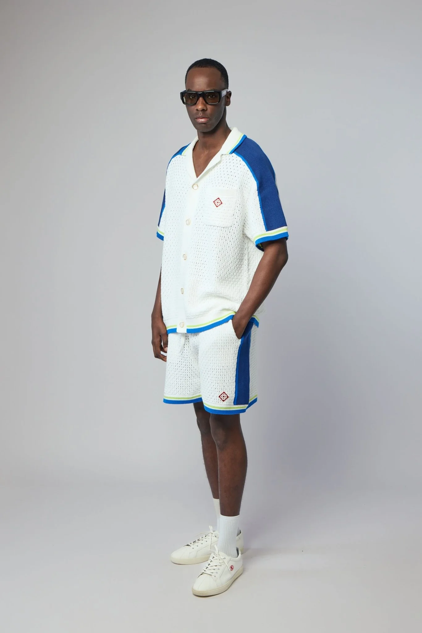 White & Blue Crochet Shorts - Image 6