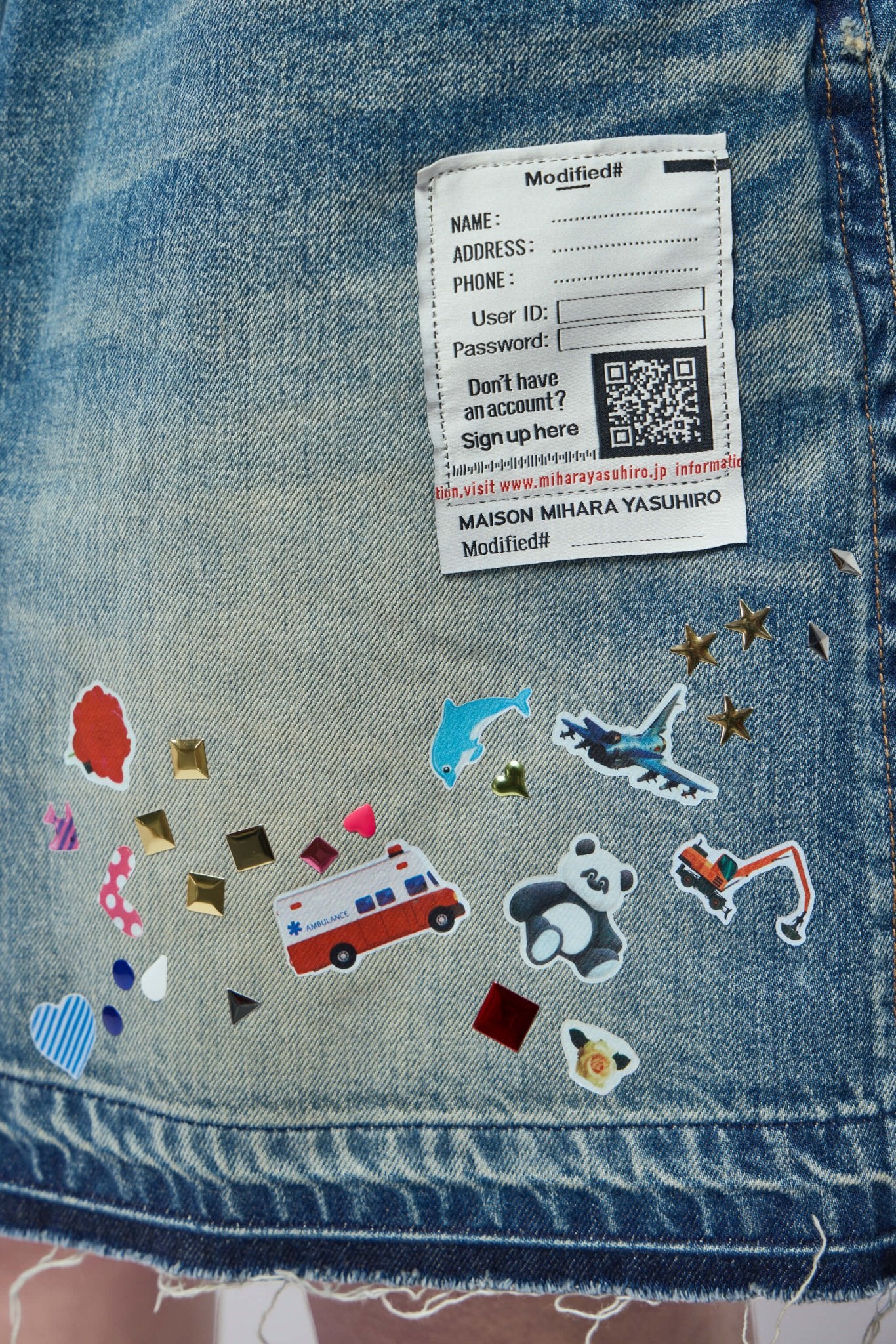 Kids Sticker Printed Denim Gather Shorts - Image 5